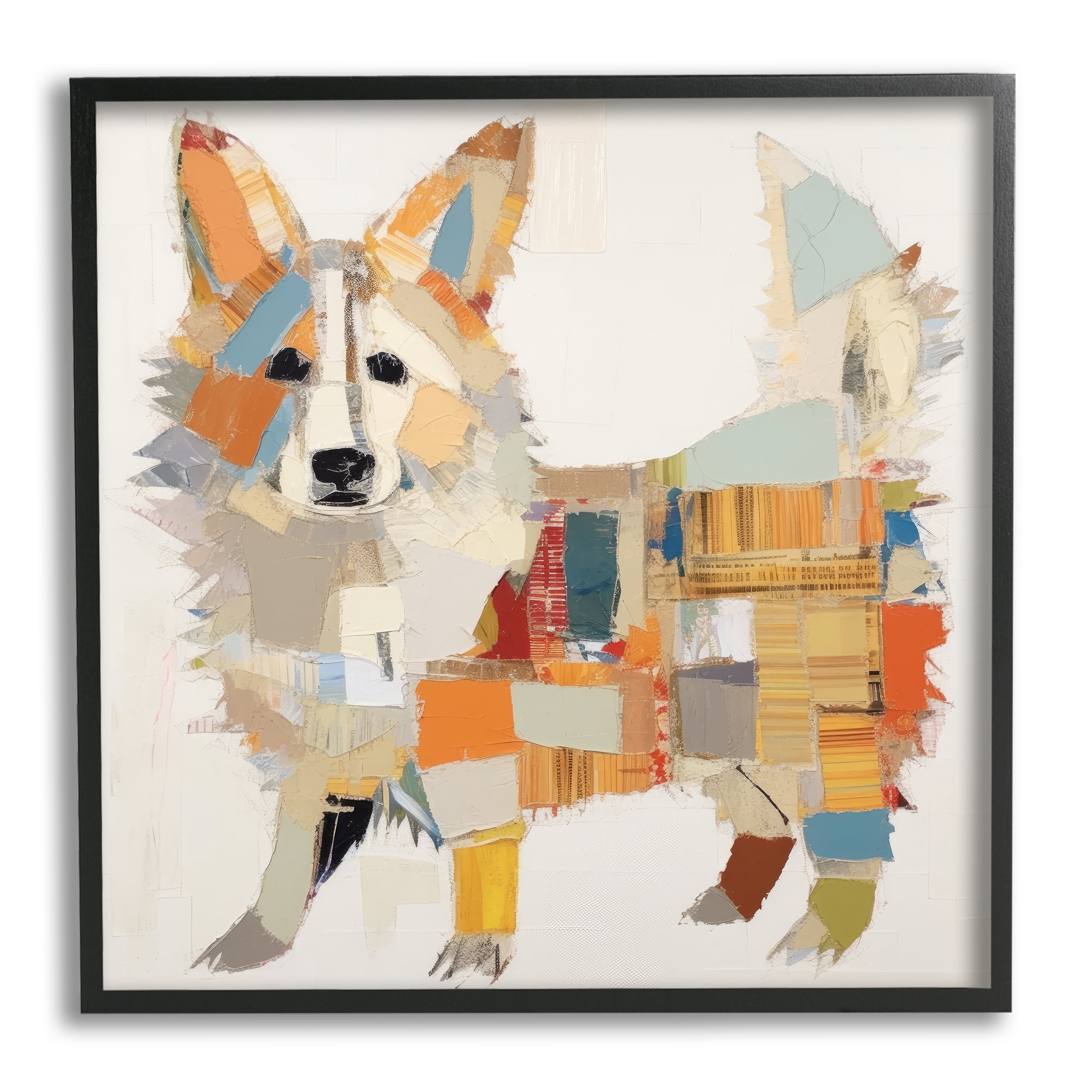 Stupell Industries Muted Dog Collage Animals & Insects Painting Black Framed Art Print Wall Art, 24 x 24