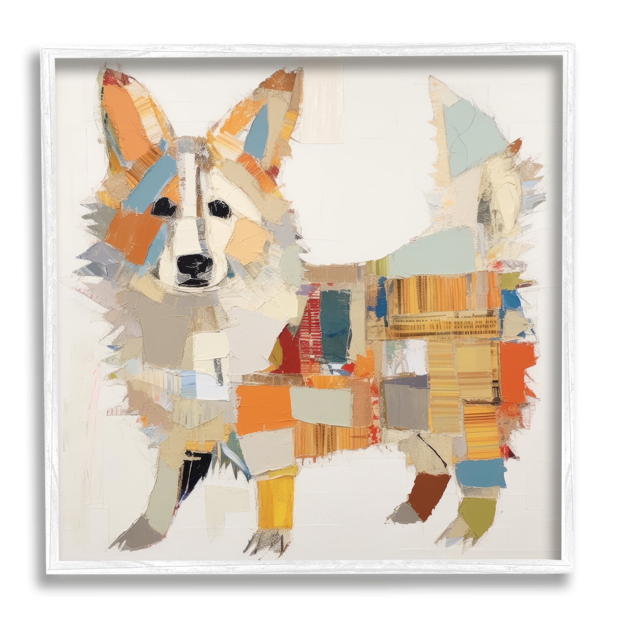 Stupell Industries Muted Dog Collage Animals & Insects Painting White Framed Art Print Wall Art, 12 x 12