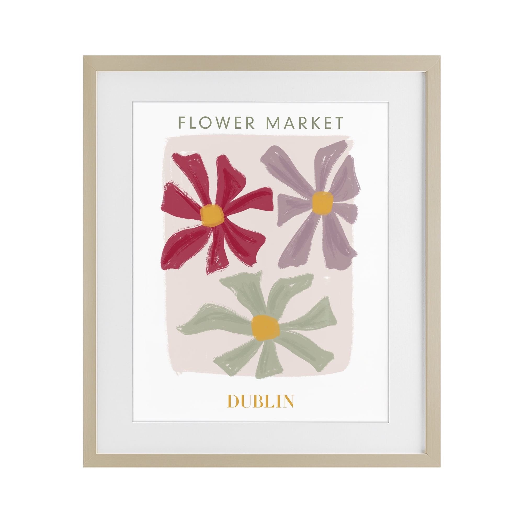 Stupell Industries Muted Dublin Flower Market Birch Framed Print Under Glass, design by Lucille Price