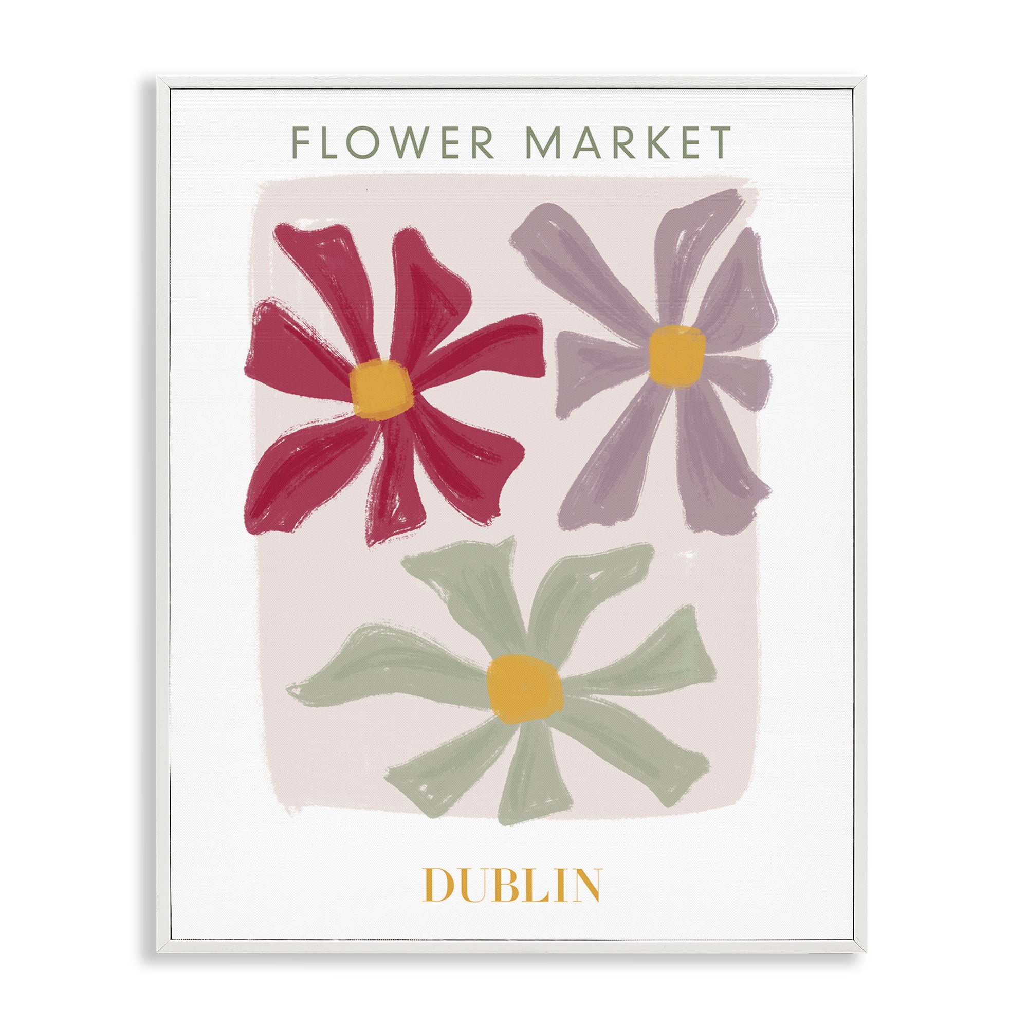 Stupell Industries Muted Dublin Flower Market White Framed Giclee Art, design by Lucille Price