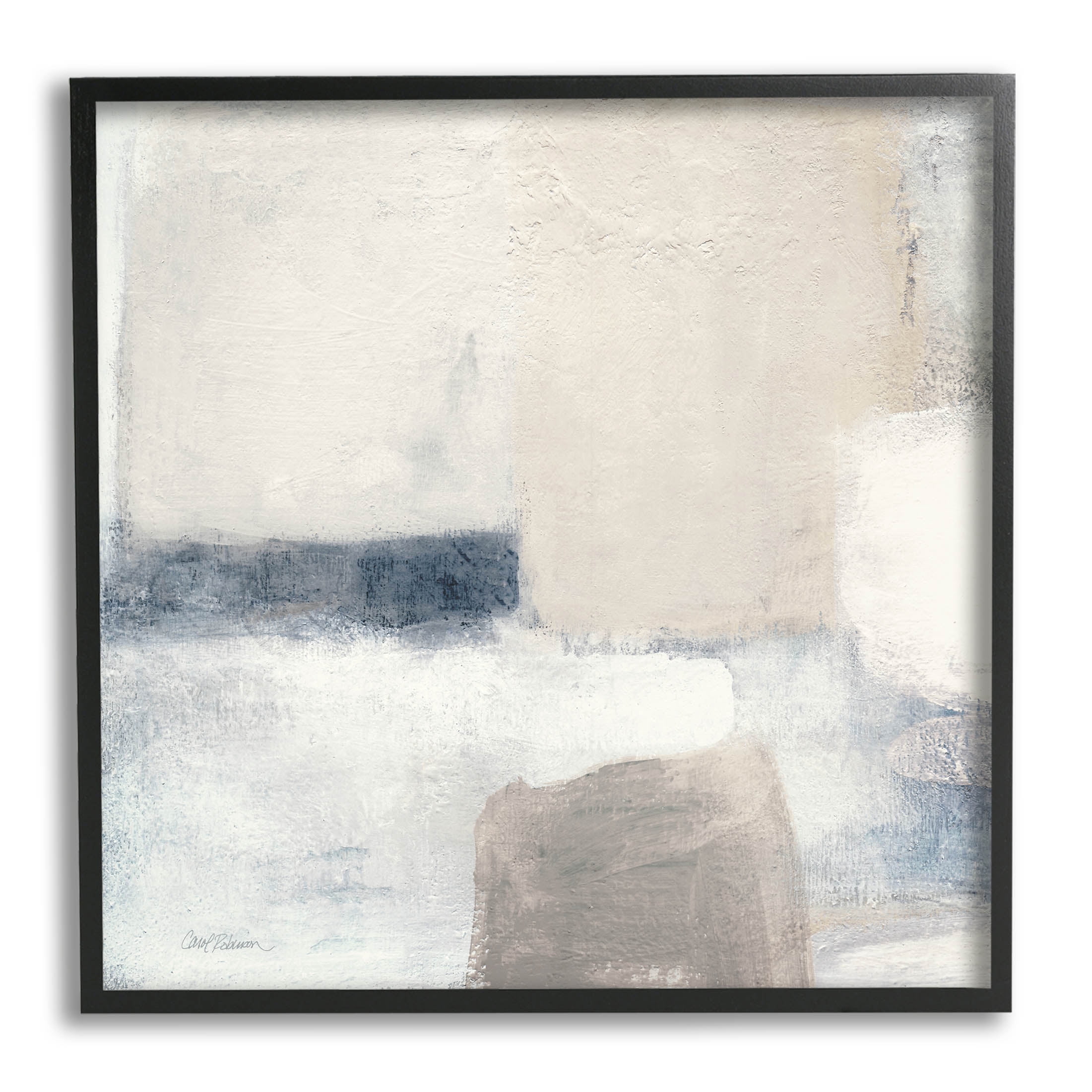 Stupell Industries Muted Geometric Abstract Shapes Painting Black Framed Art Print Wall Art, Design by Carol Robinson