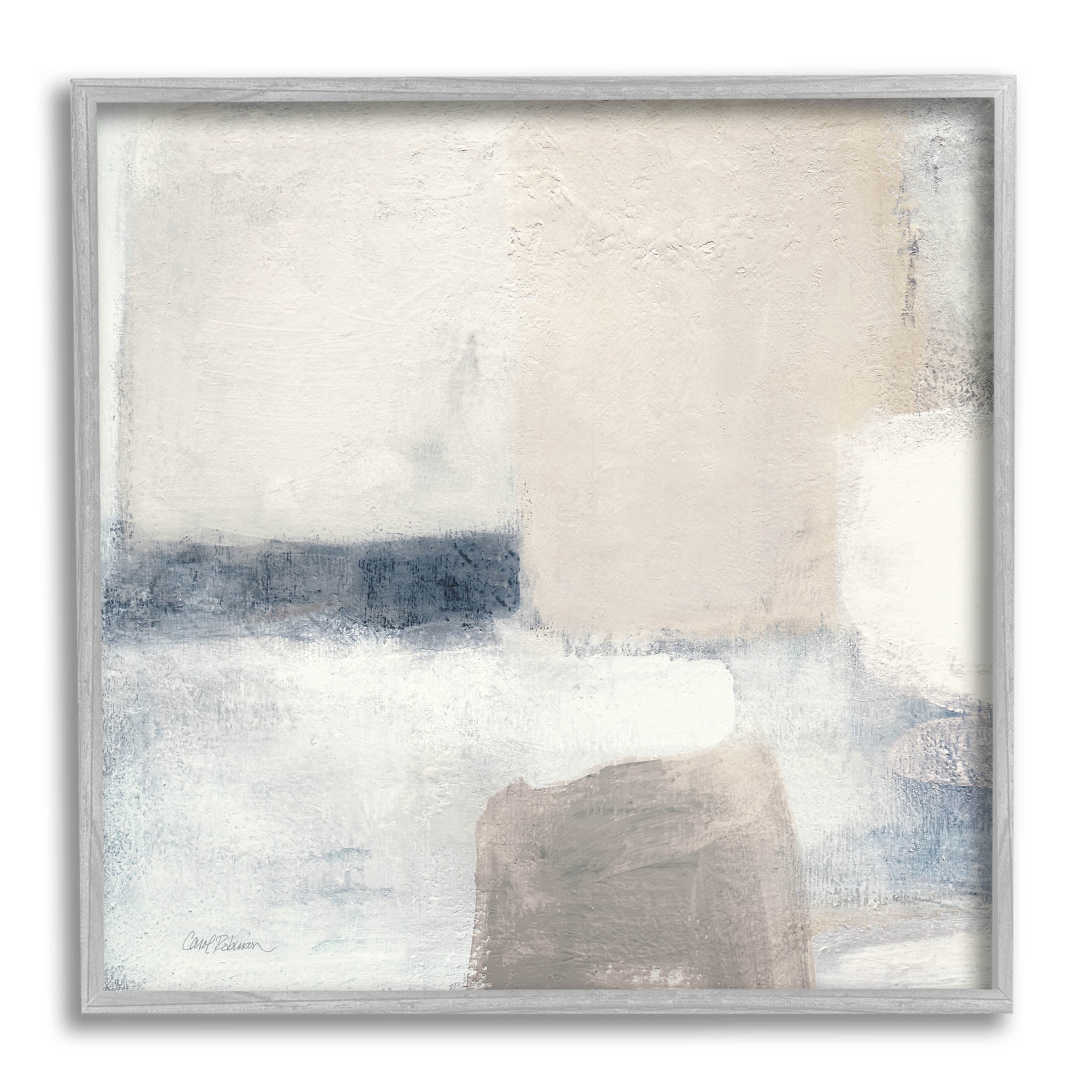 Stupell Industries Muted Geometric Abstract Shapes Painting Gray Framed Art Print Wall Art, Design by Carol Robinson