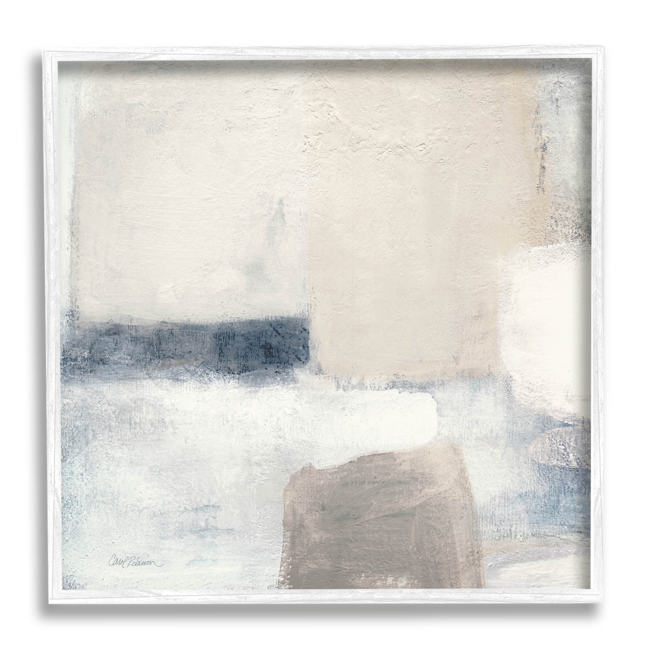 Stupell Industries Muted Geometric Abstract Shapes Painting White Framed Art Print Wall Art, Design by Carol Robinson