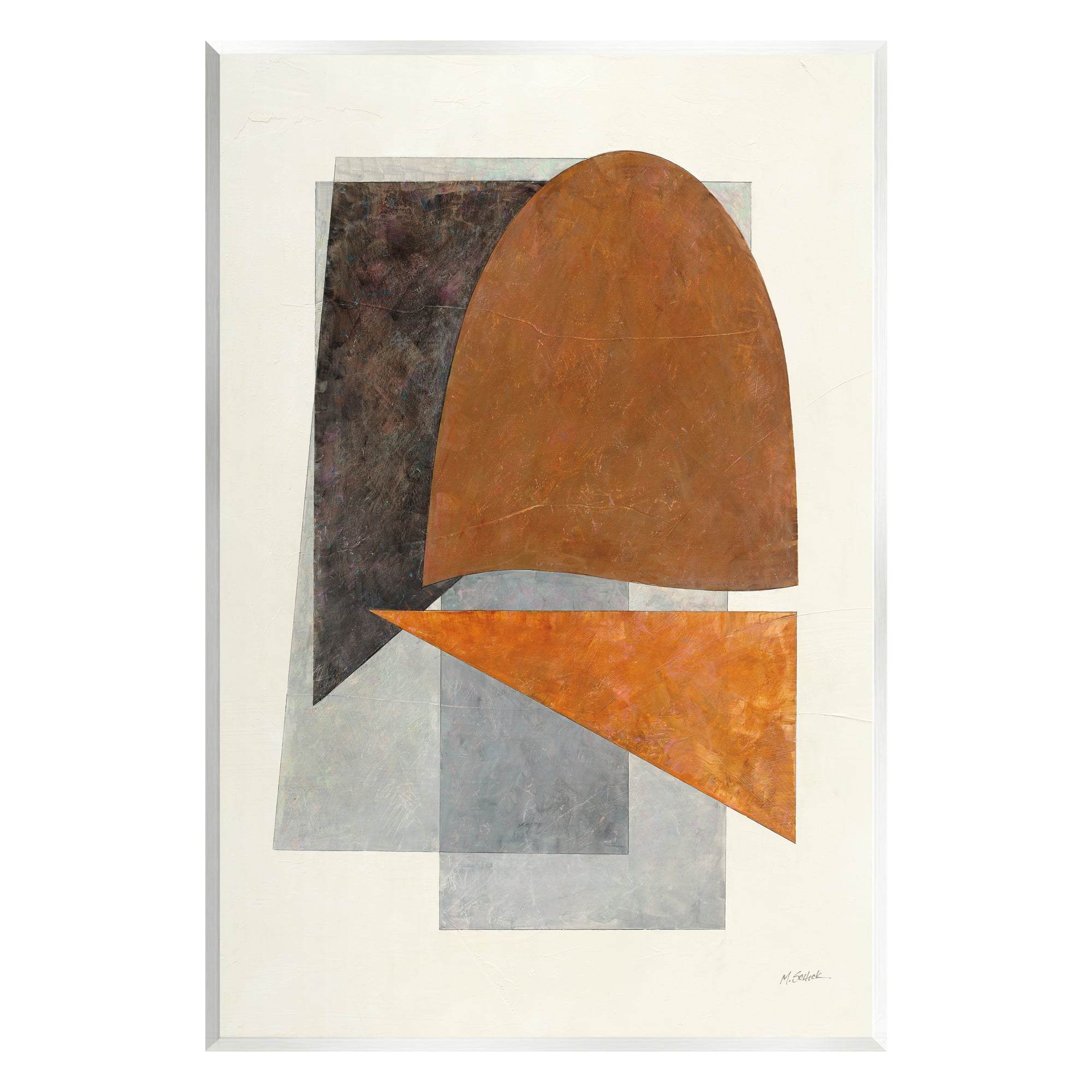 Stupell Industries Muted Geometric Abstraction Abstract Painting Unframed Art Print Wall Art, 13 x 19