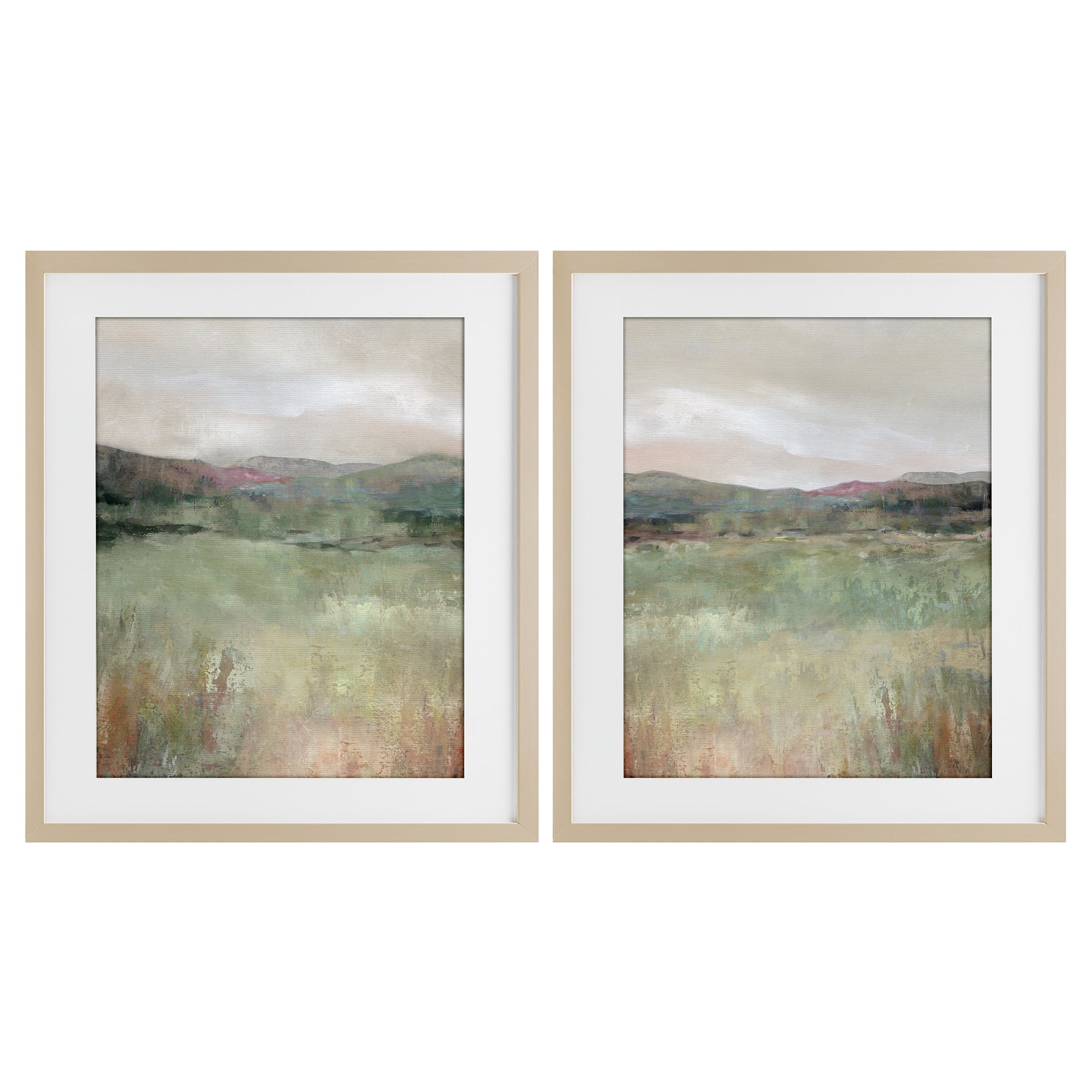 Stupell Industries Muted Glimpse of Spring 2 Piece Birch Framed Print Under Glass Set, design by Carol Robinson