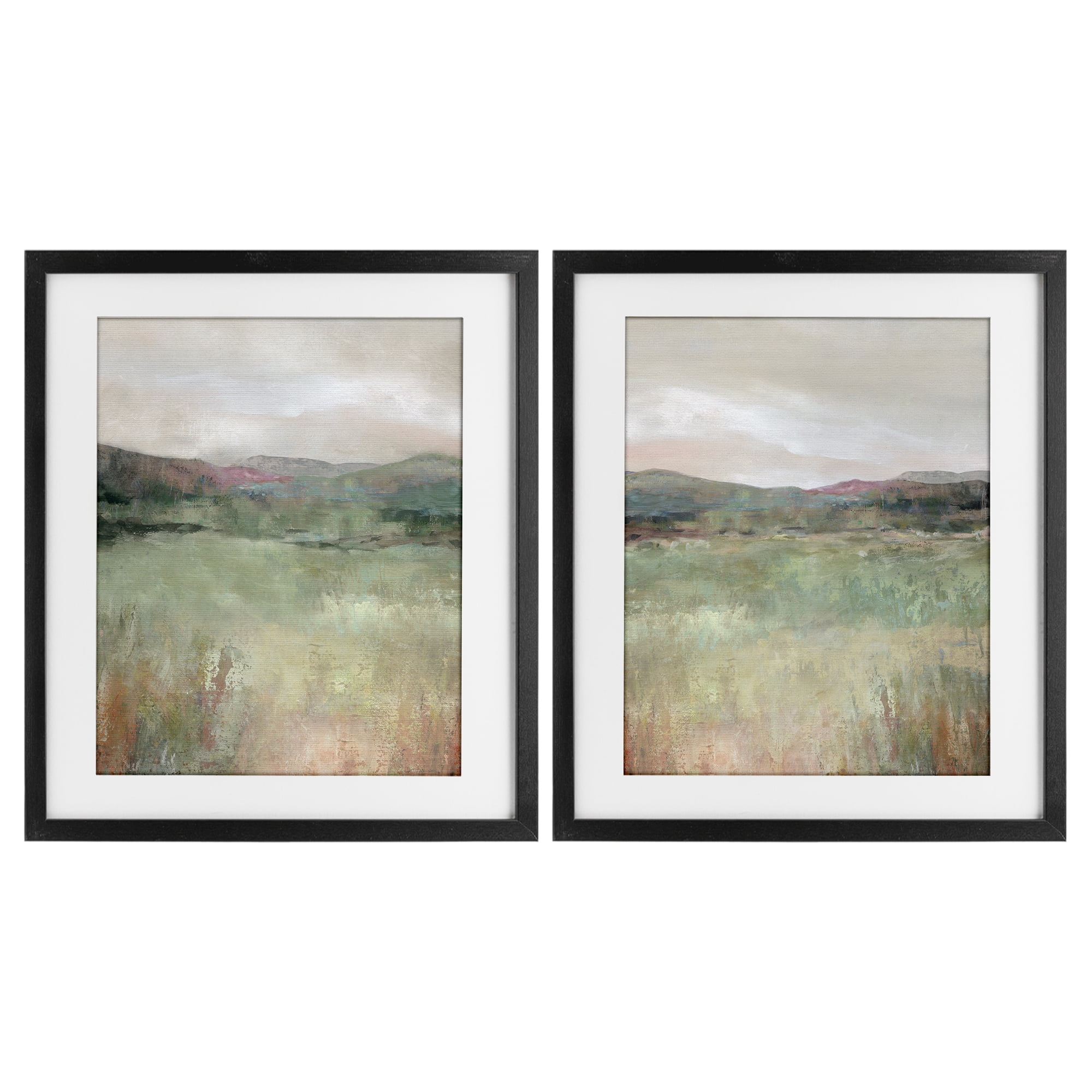 Stupell Industries Muted Glimpse of Spring 2 Piece Black Framed Print Under Glass Set, design by Carol Robinson