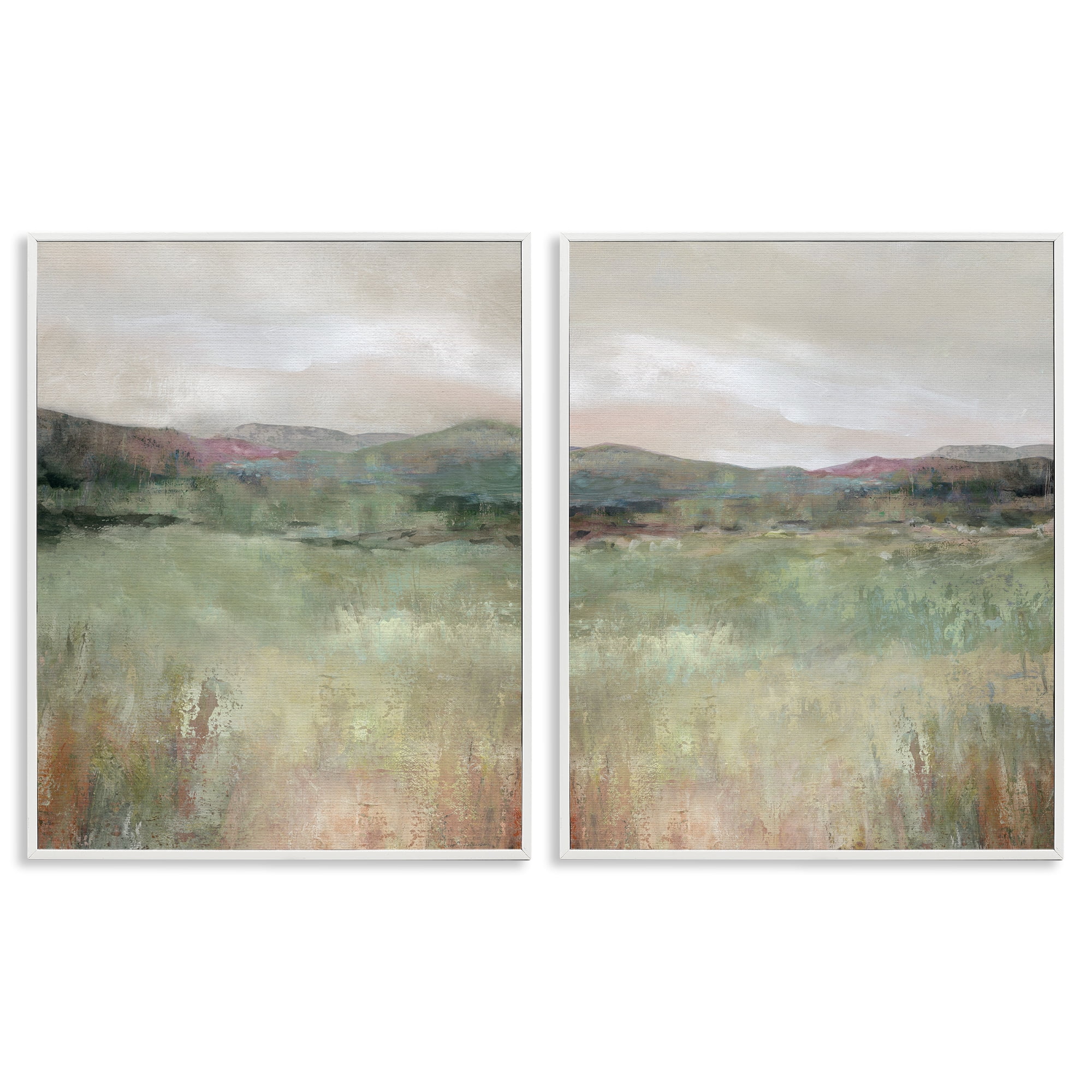 Stupell Industries Muted Glimpse of Spring 2 Piece White Framed Giclee Art Set, design by Carol Robinson