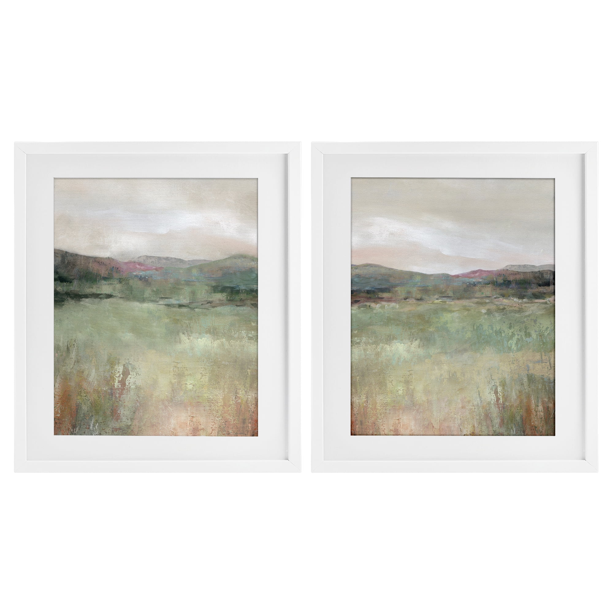 Stupell Industries Muted Glimpse of Spring 2 Piece White Framed Print Under Glass Set, design by Carol Robinson