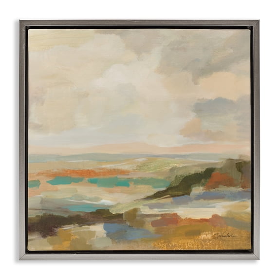 Stupell Industries Contemporary Muted Harmony Palette Gray Floating Frame Canvas Art, 18 x 18, by Silvia Vassileva