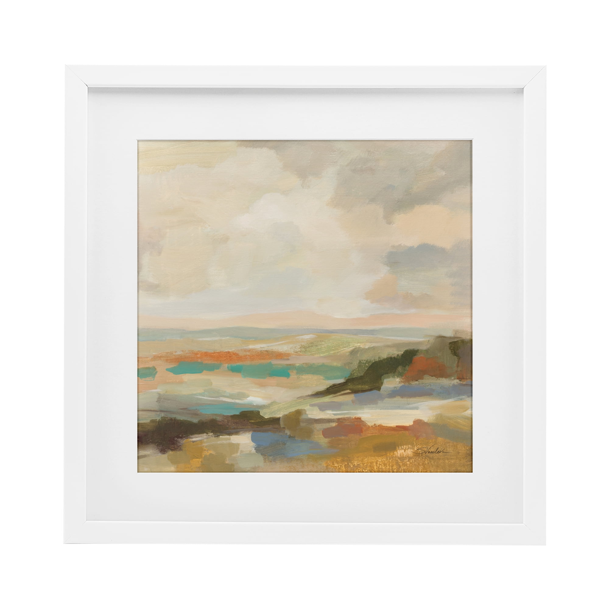 Stupell Industries Muted Harmony Palette White Framed Print Under Glass, design by Silvia Vassileva