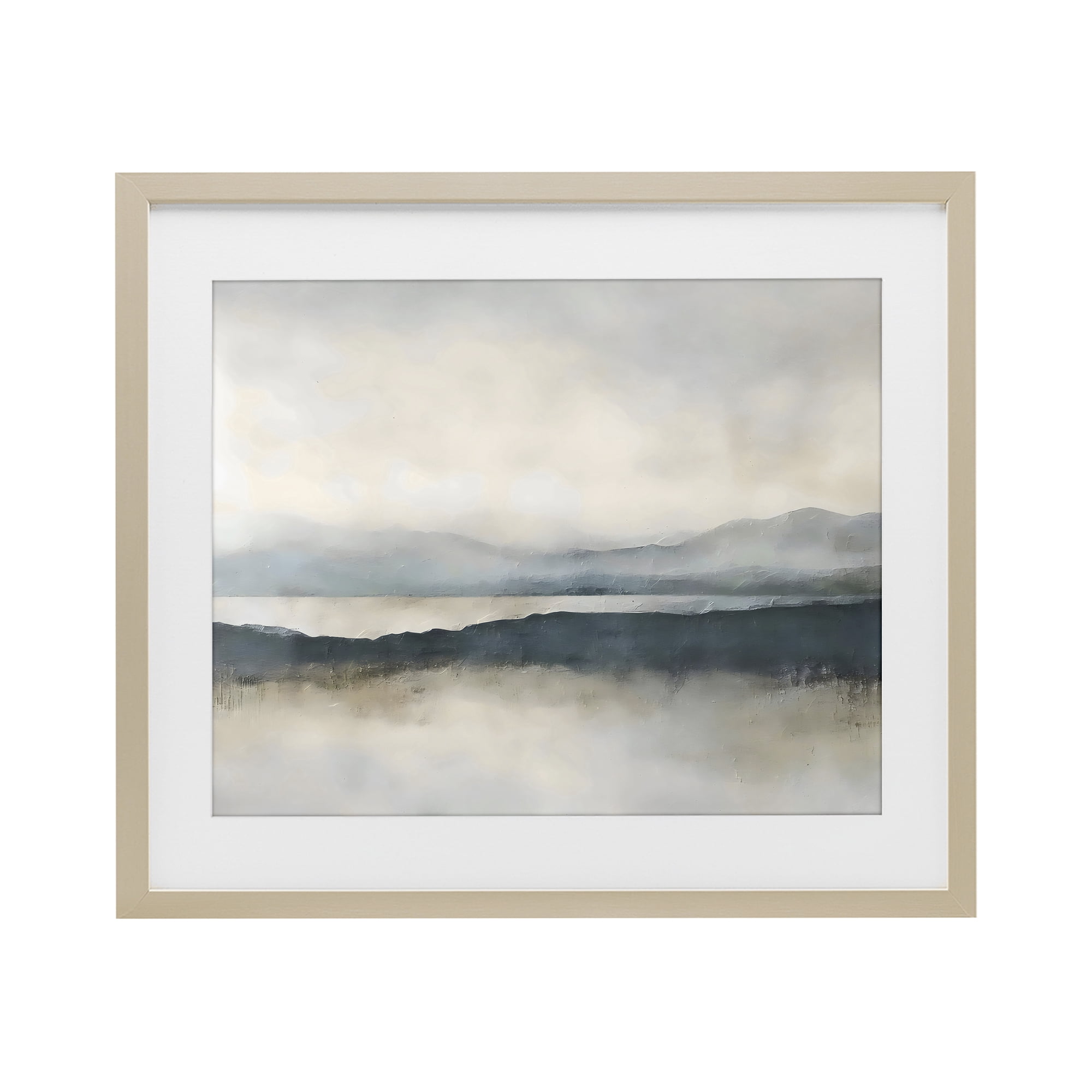 Stupell Industries Muted Horizon Mountainscape Birch Framed Print Under Glass, design by Riley B