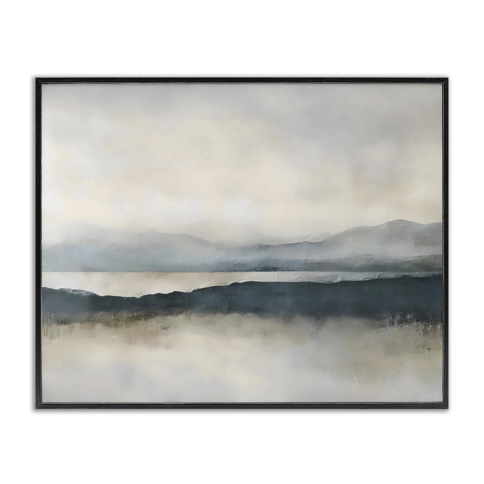 Stupell Industries Muted Horizon Mountainscape Black Framed Giclee Art, design by Riley B