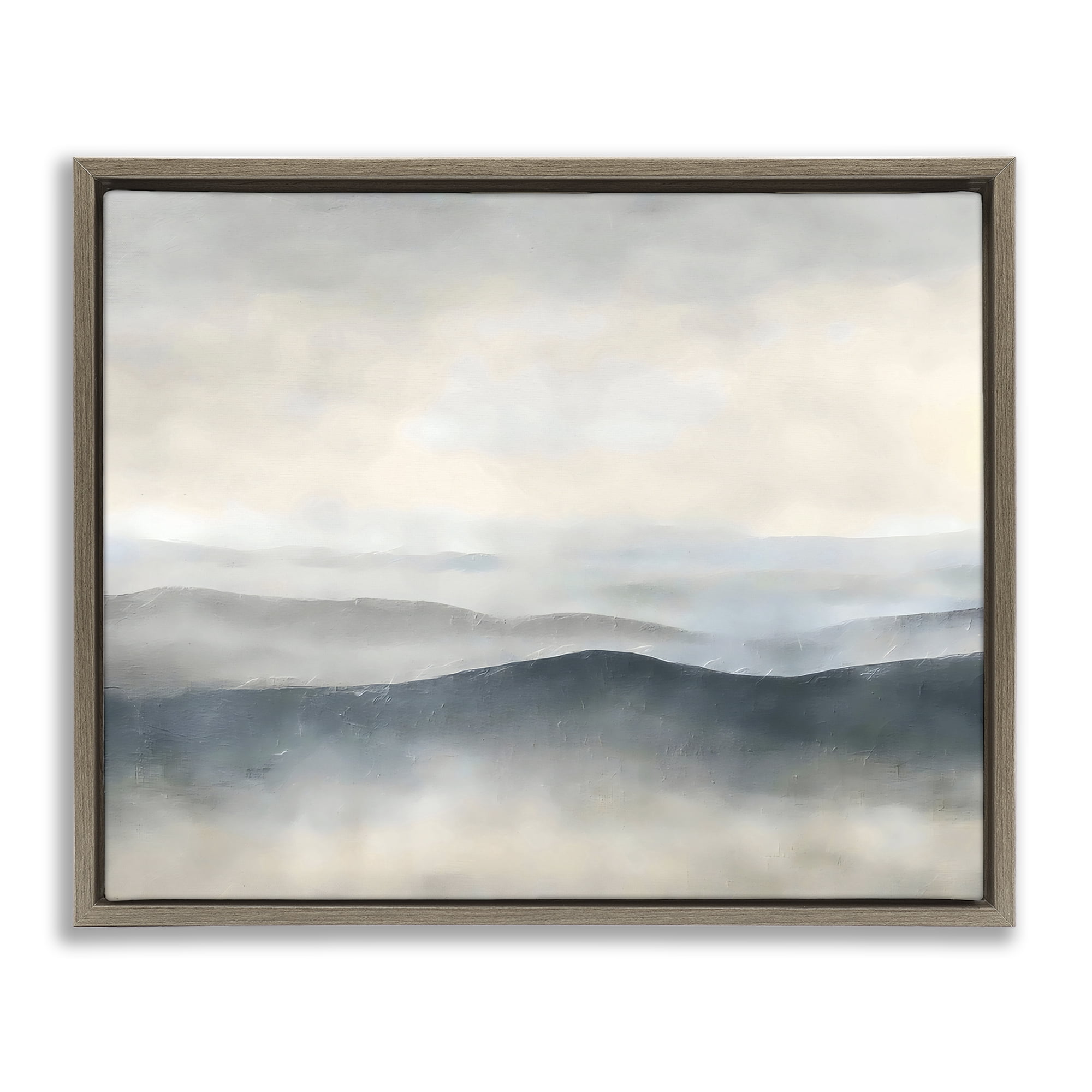 Stupell Industries Muted Horizon Serenity Brown Framed Floater Canvas Wall Art, design by Riley B