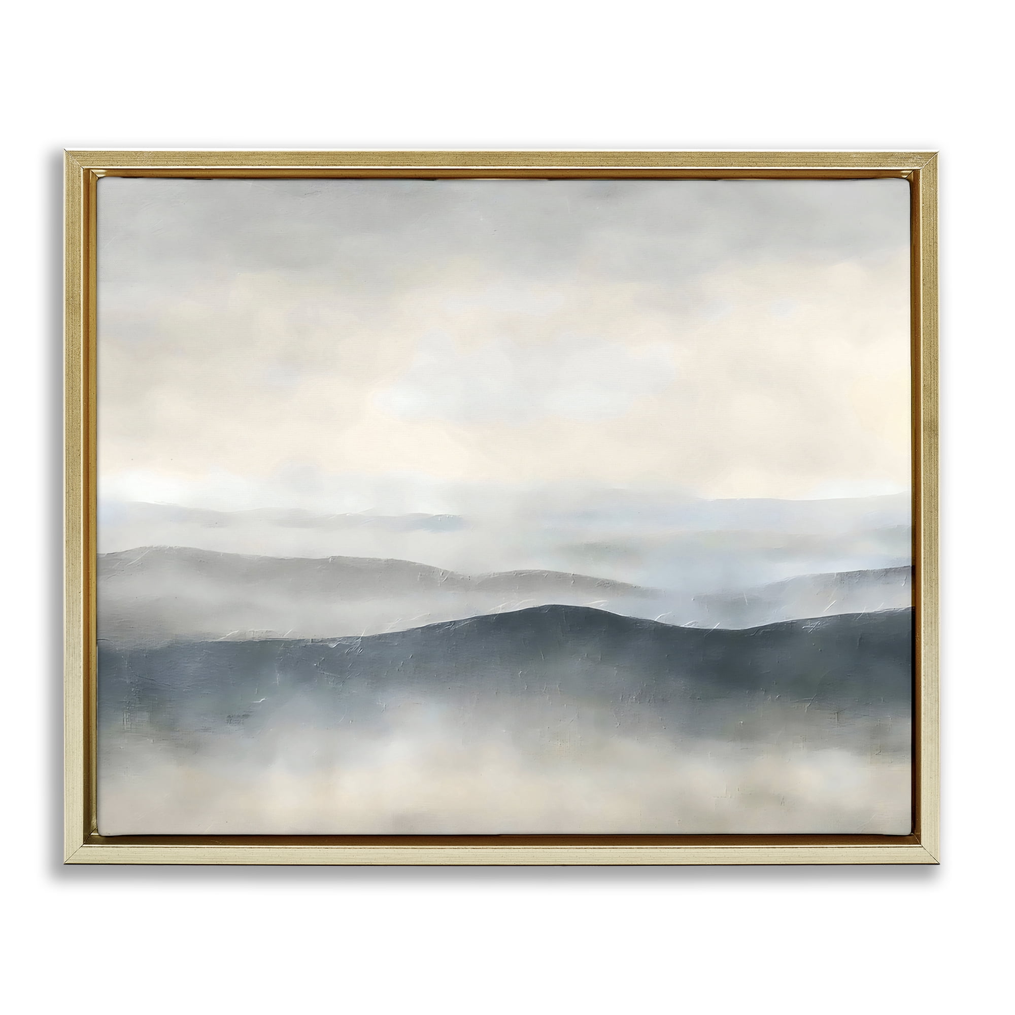 Stupell Industries Muted Horizon Serenity Gold Framed Floater Canvas Wall Art, design by Riley B