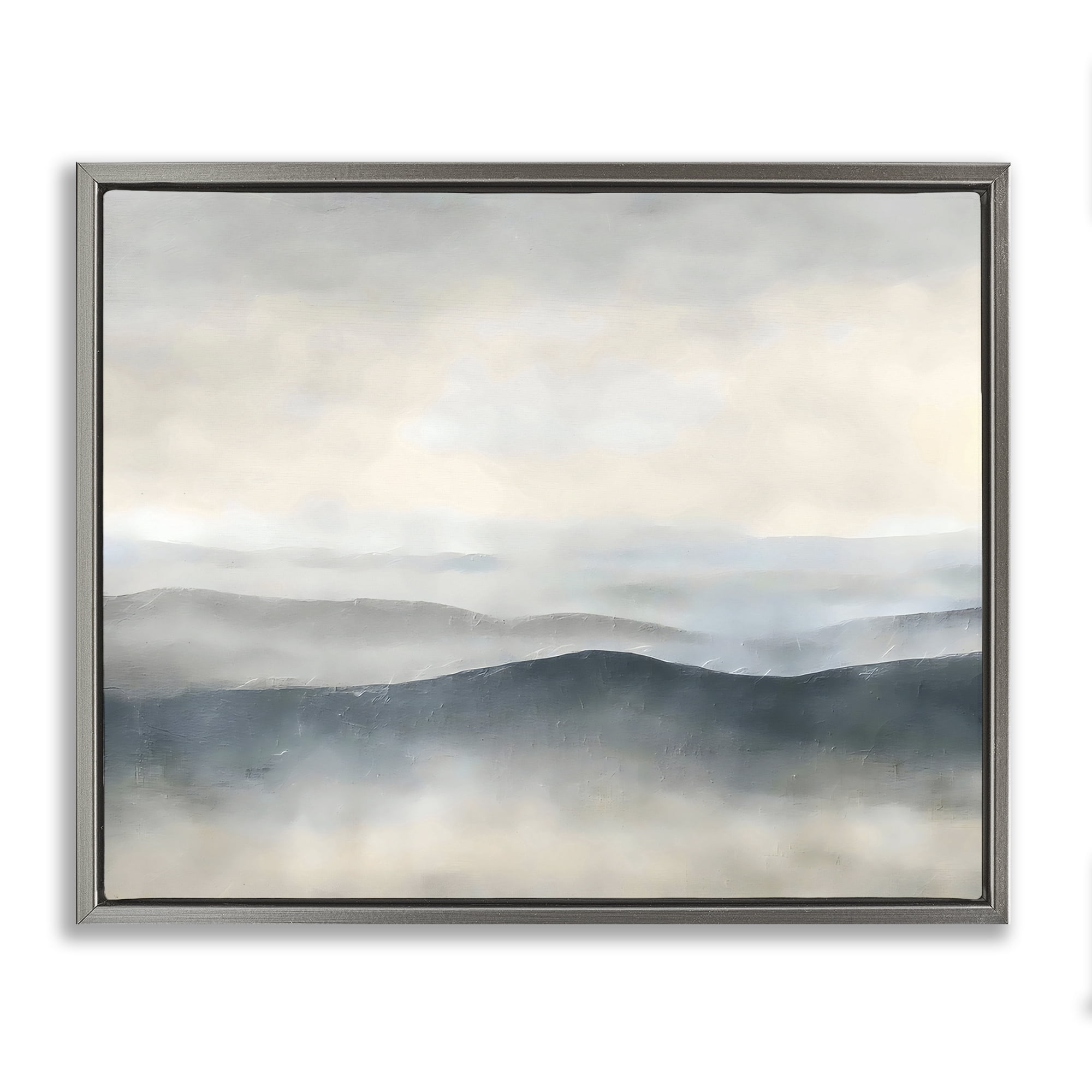 Stupell Industries Muted Horizon Serenity Gray Framed Floater Canvas Wall Art, design by Riley B