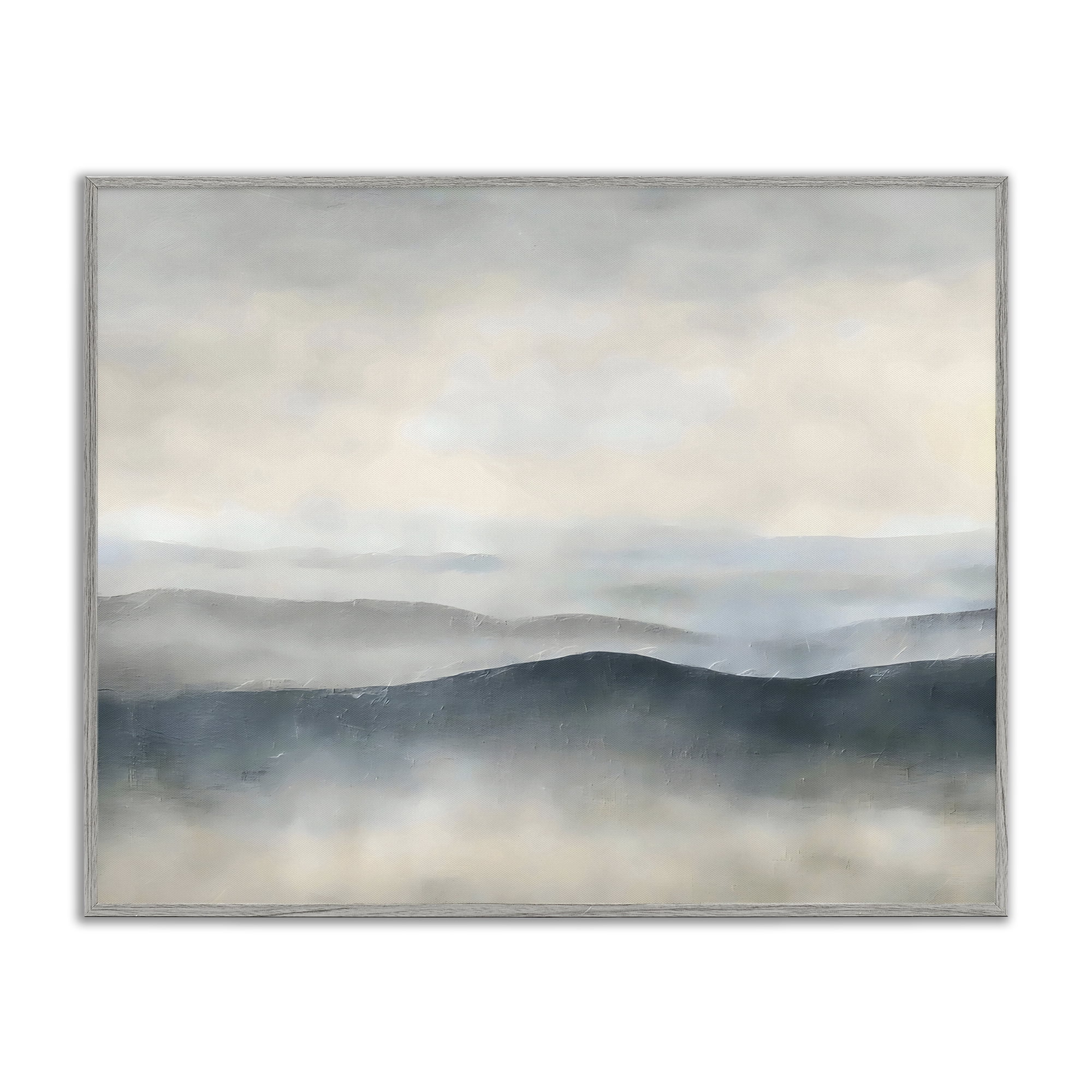Stupell Industries Muted Horizon Serenity Gray Framed Giclee Art, design by Riley B
