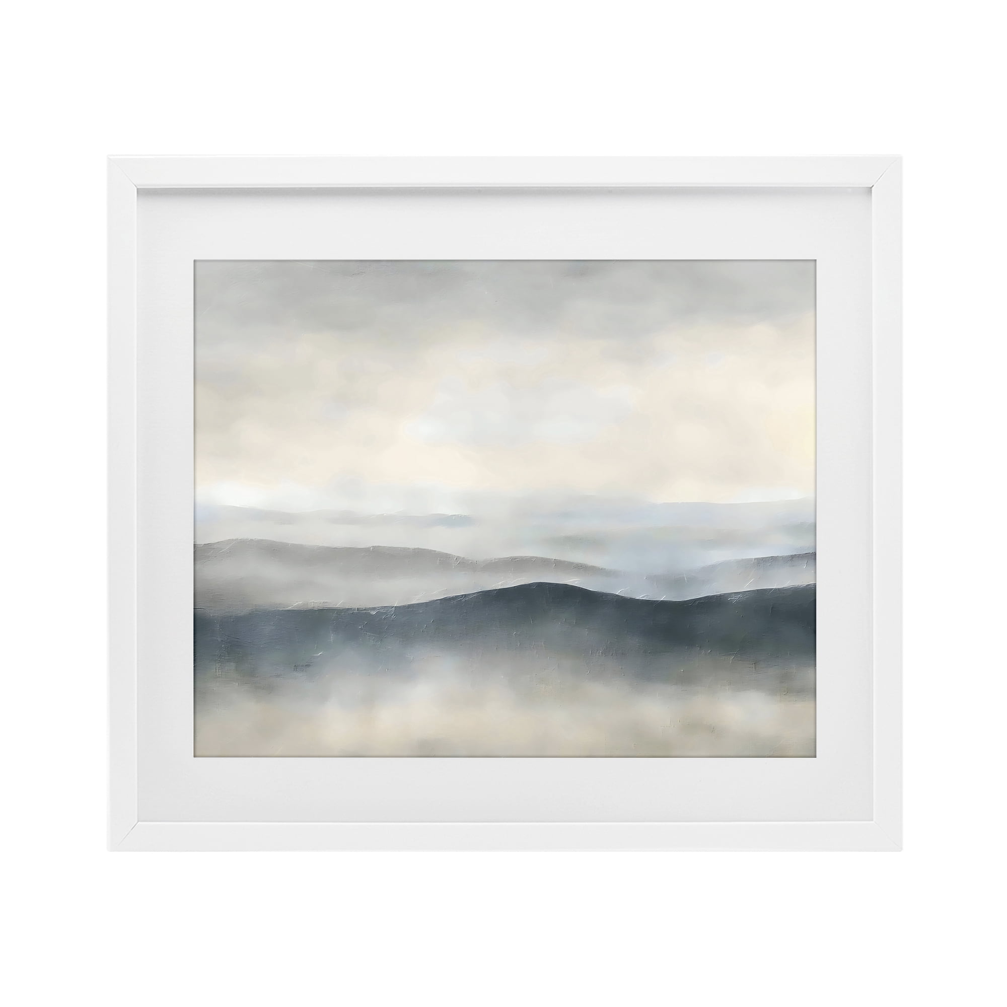 Stupell Industries Muted Horizon Serenity White Framed Print Under Glass, design by Riley B