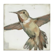 Stupell Industries Muted Hummingbird Portrait Animals Painting Wrapped Canvas Canvas Art Print Wall Art, 17 x 17