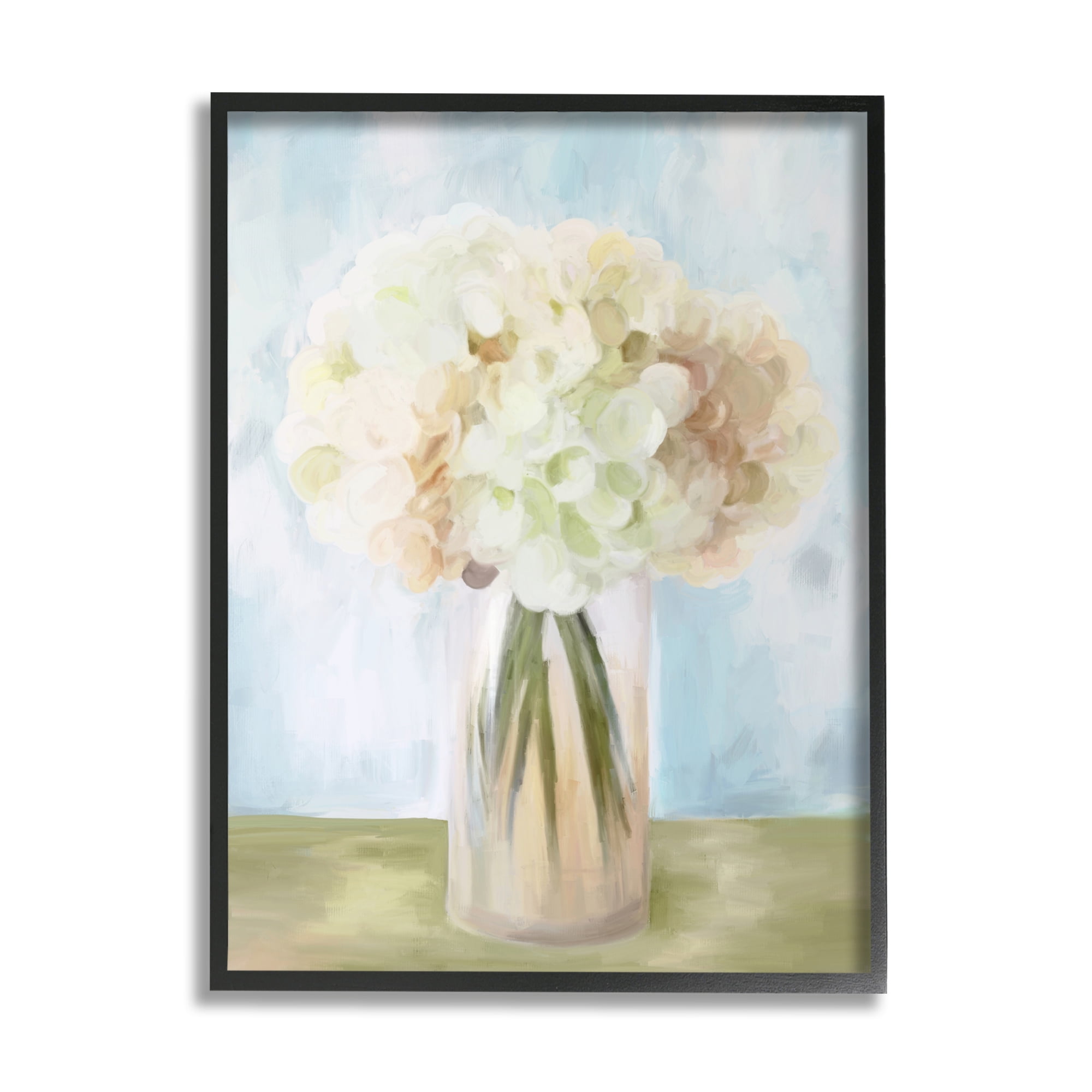 Stupell Industries Muted Hydrangea Bouquet Botanical & Floral Painting Black Framed Art Print Wall Art, 24 x 30