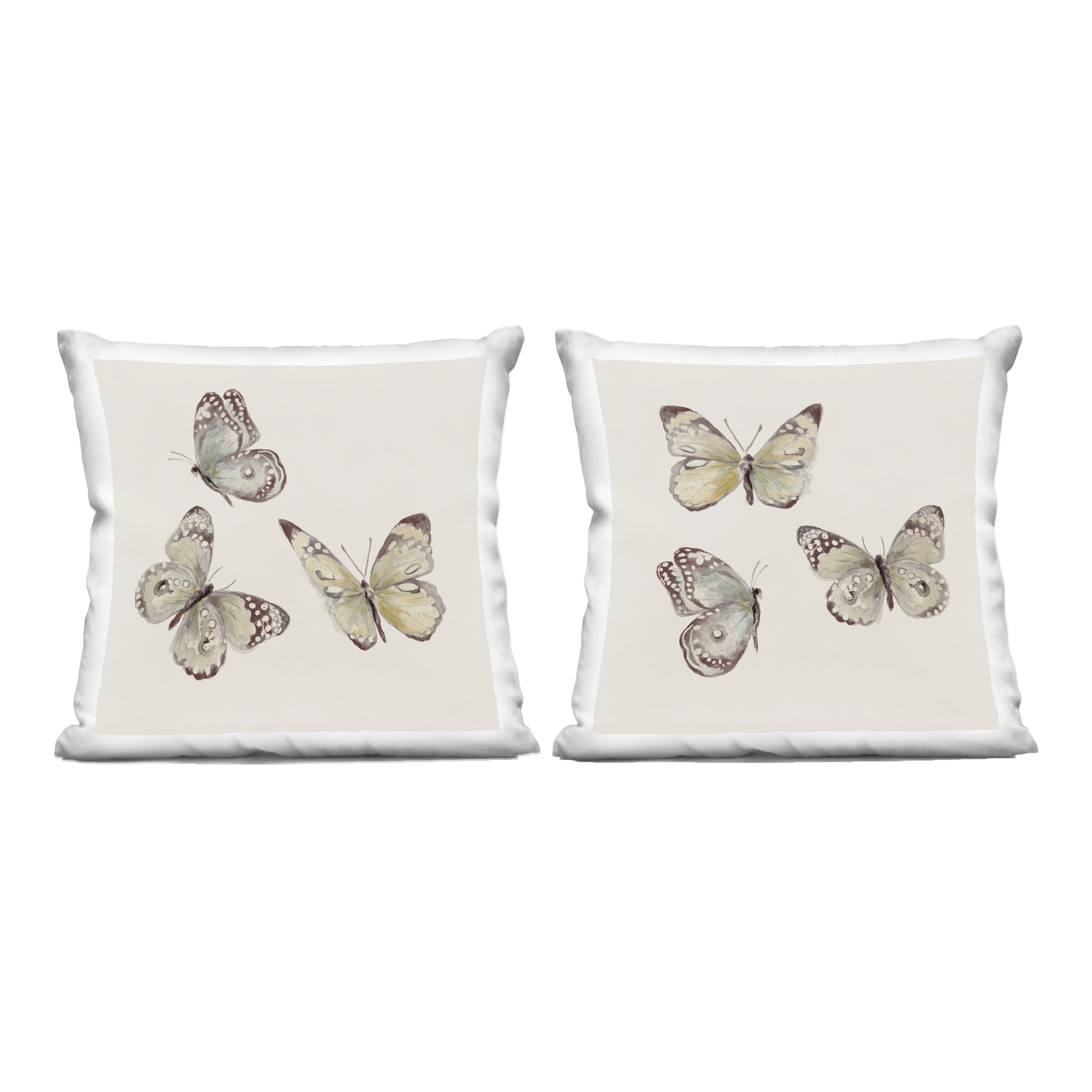 Stupell Industries Muted Isolated Butterflies 2 Piece Decorative Printed Throw Pillow Set, design by Patricia Pinto