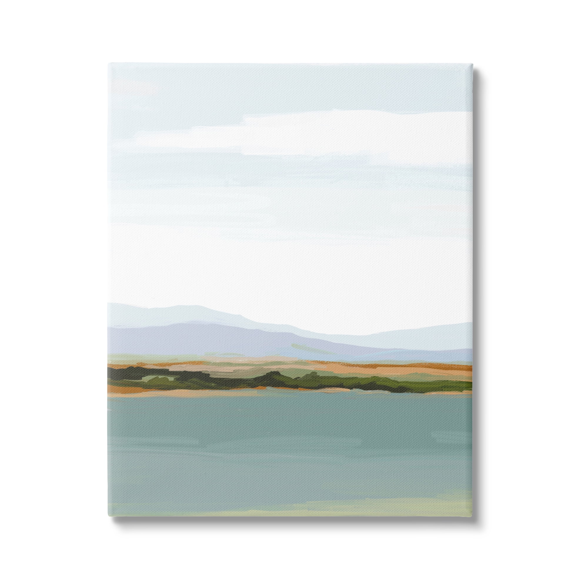 Stupell Industries Muted Lake Landscape Abstract Painting Gallery Wrapped Canvas Print Wall Art, 24 x 30