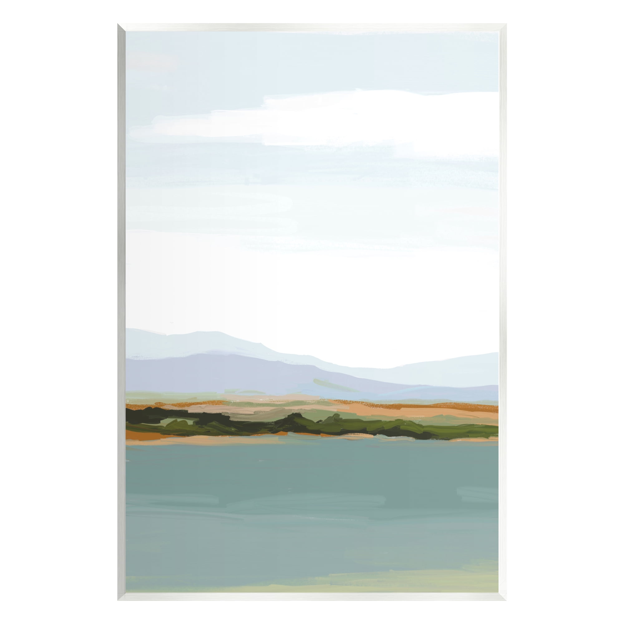 Stupell Industries Muted Lake Landscape Abstract Painting Unframed Art Print Wall Art, 13 x 19