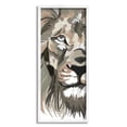 thumbnail image 1 of Stupell Industries Muted Lion Face Portrait Animals & Insects Painting White Framed Art Print Wall Art, 10 x 24, 1 of 9