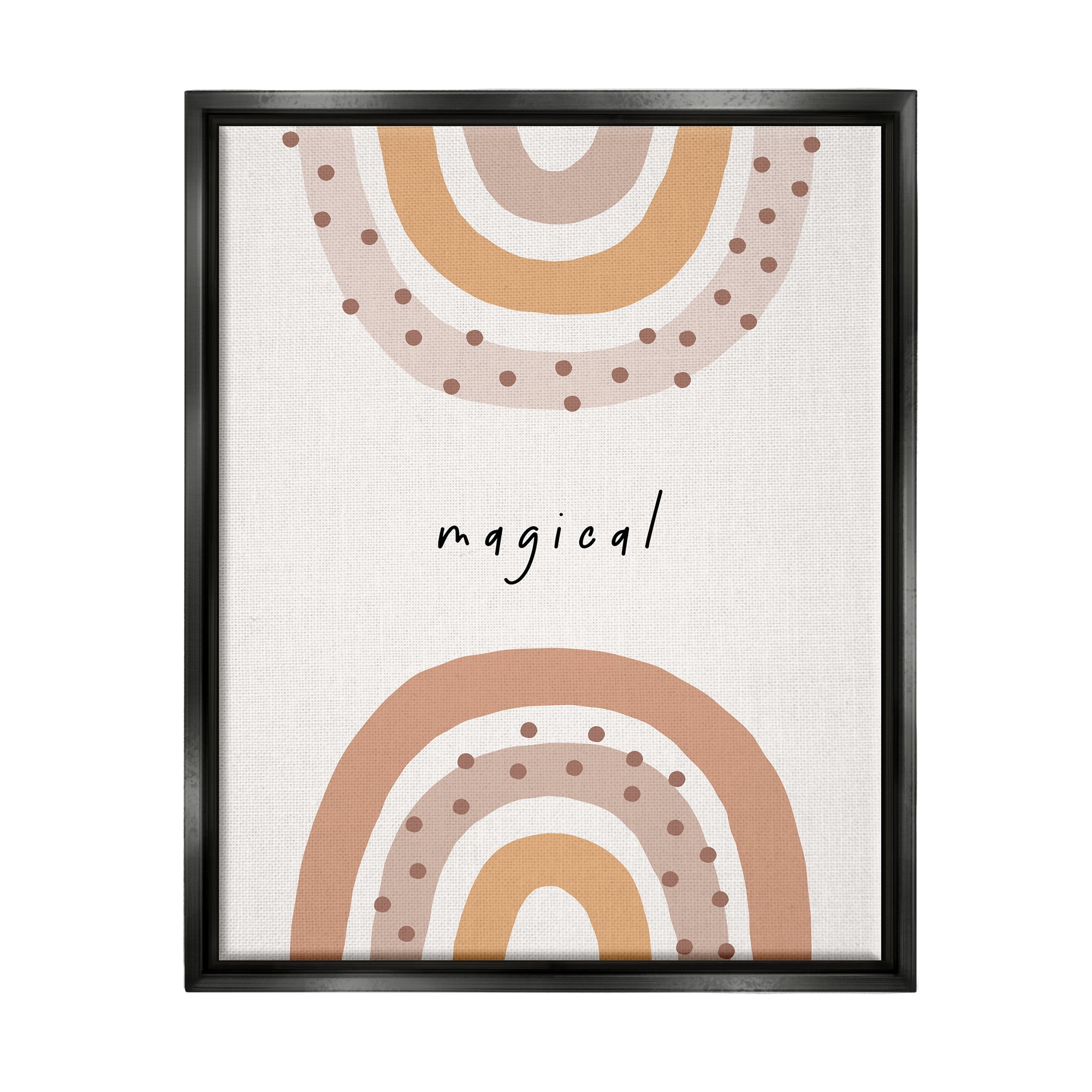 Stupell Industries Muted Magical Rainbows Inspirational Painting Black Floater Framed Art Print Wall Art, 25 x 31