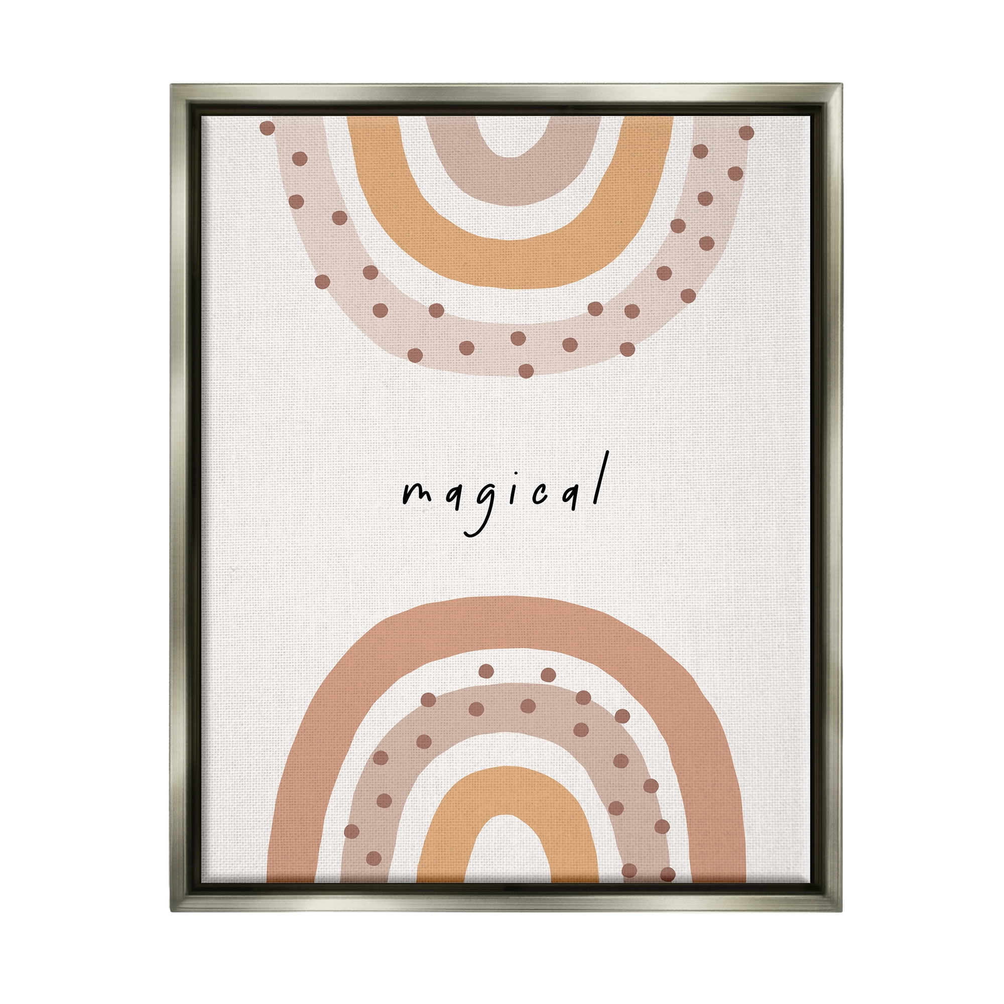 Stupell Industries Muted Magical Rainbows Inspirational Painting Gray Floater Framed Art Print Wall Art, 17 x 21