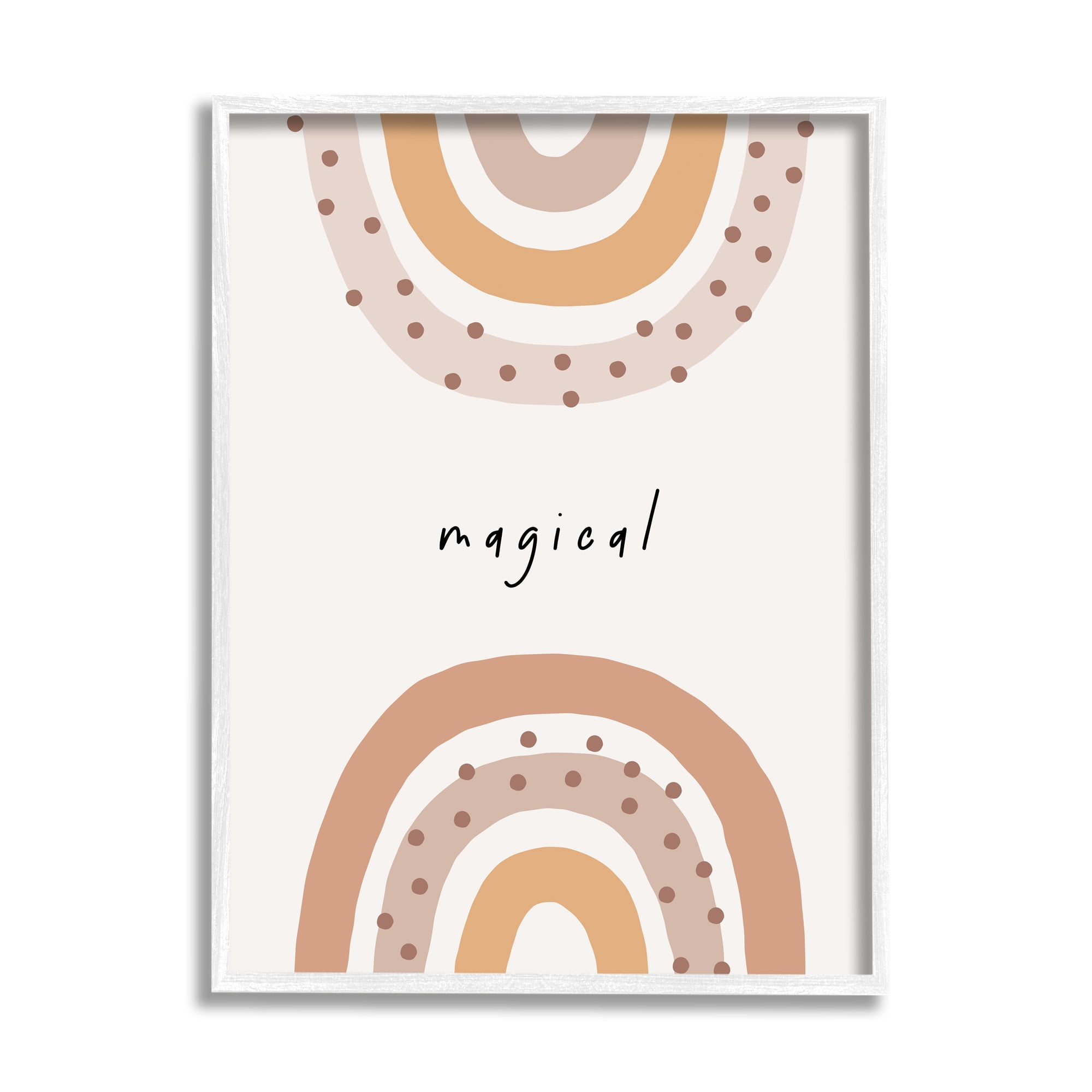 Stupell Industries Muted Magical Rainbows Inspirational Painting White Framed Art Print Wall Art, 16 x 20
