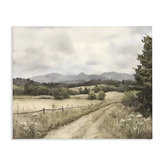 Stupell Industries Farmhouse Muted Meadow Lane Canvas Art, 30 x 24, by Riley B