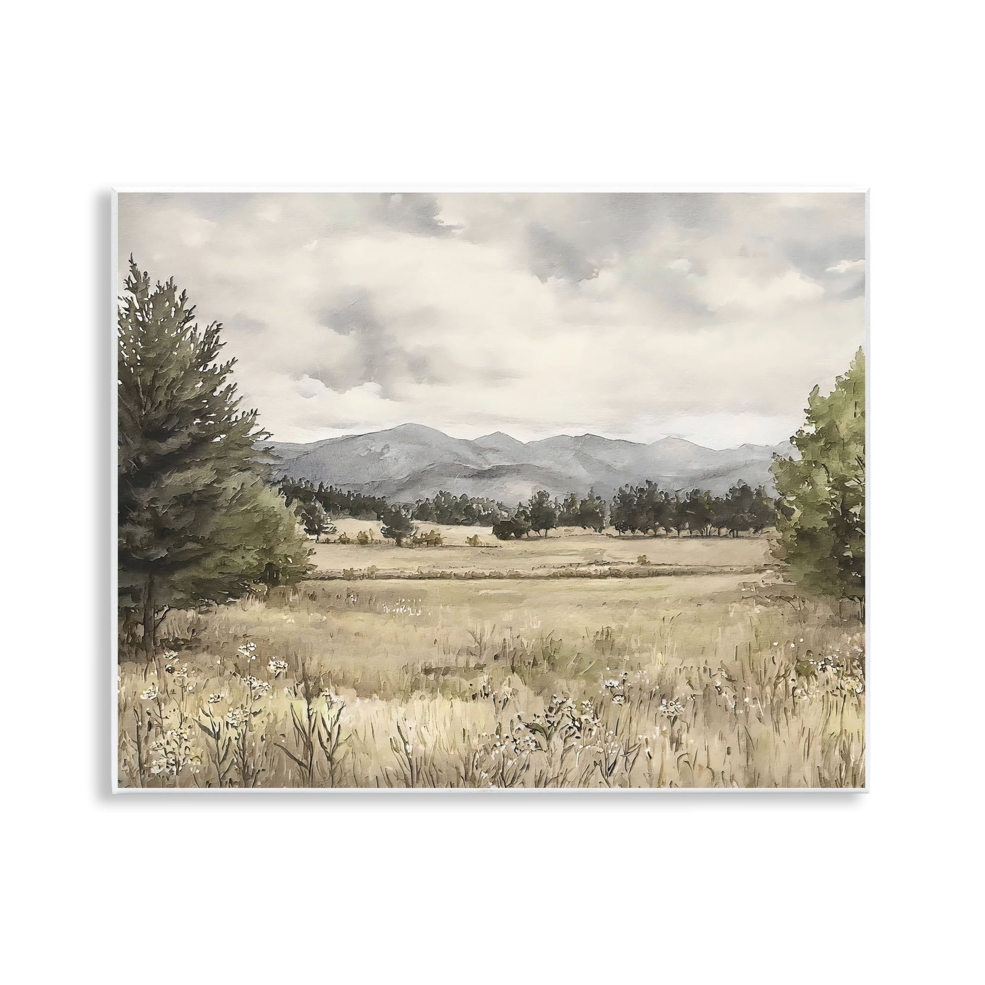Stupell Industries Muted Mountain Meadow Wall Plaque Art, design by Riley B