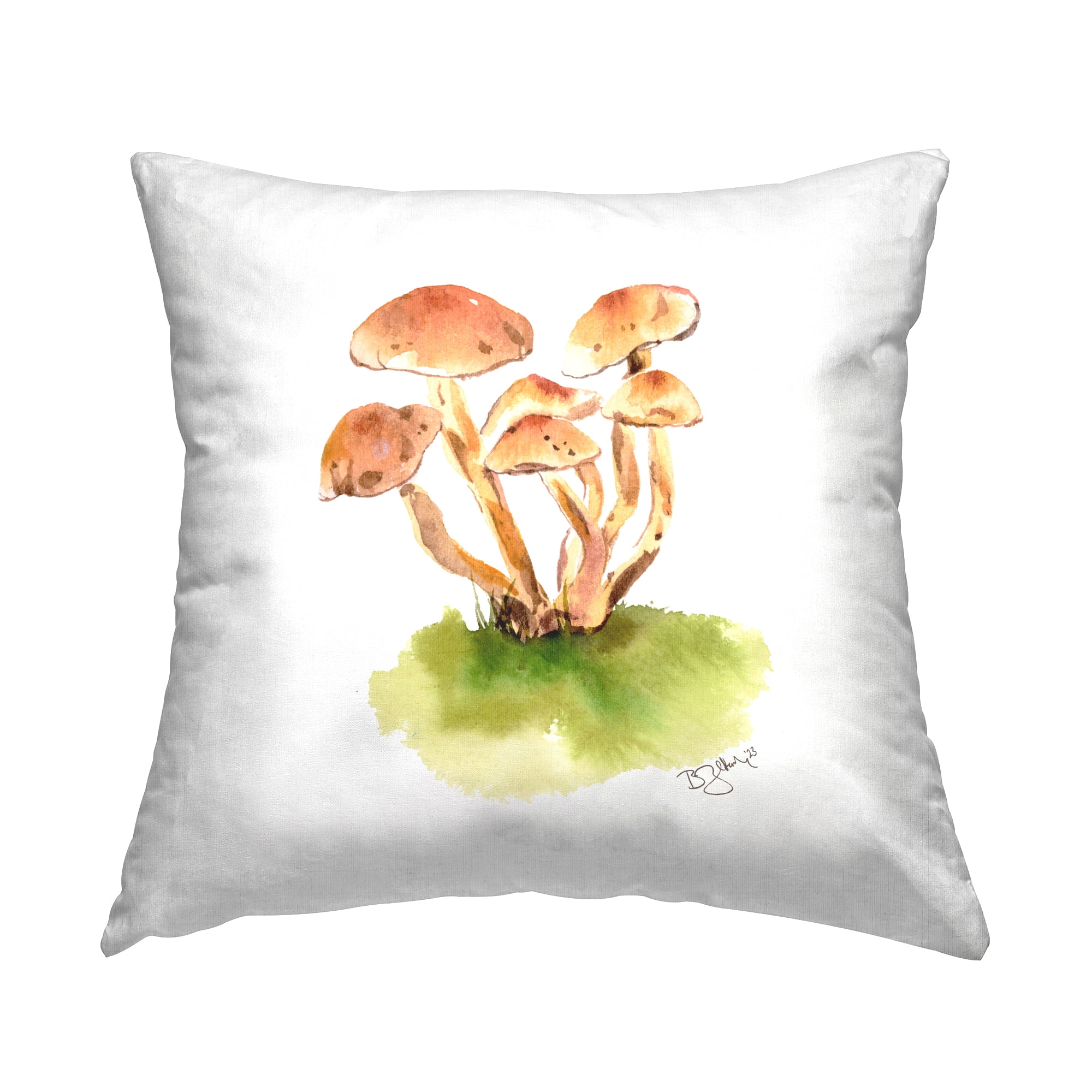 Stupell Industries Muted Mushroom Sprouts Decorative Printed Throw Pillow, 18 x 18