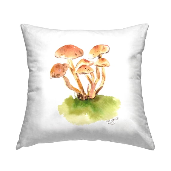 Stupell Industries Muted Mushroom Sprouts Decorative Printed Throw Pillow, 18 x 18