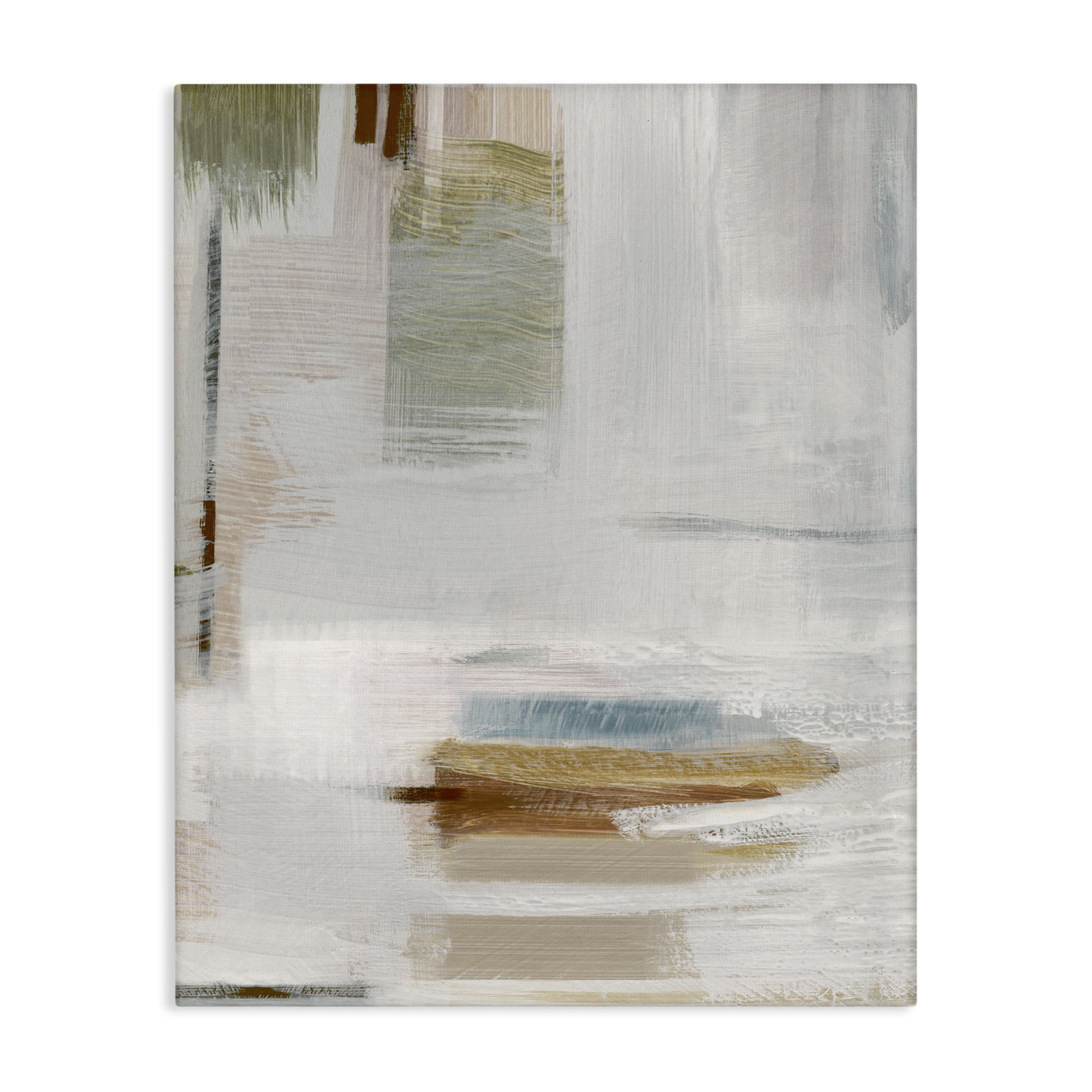 Stupell Industries Muted Neutral Composition Abstract Painting Wrapped Canvas Art Print Wall Art, 36 x 48
