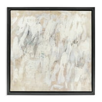 Stupell Industries Muted Neutral Dapples Abstract Painting Black Floater Framed Canvas Art Print Wall Art, 18 x 18