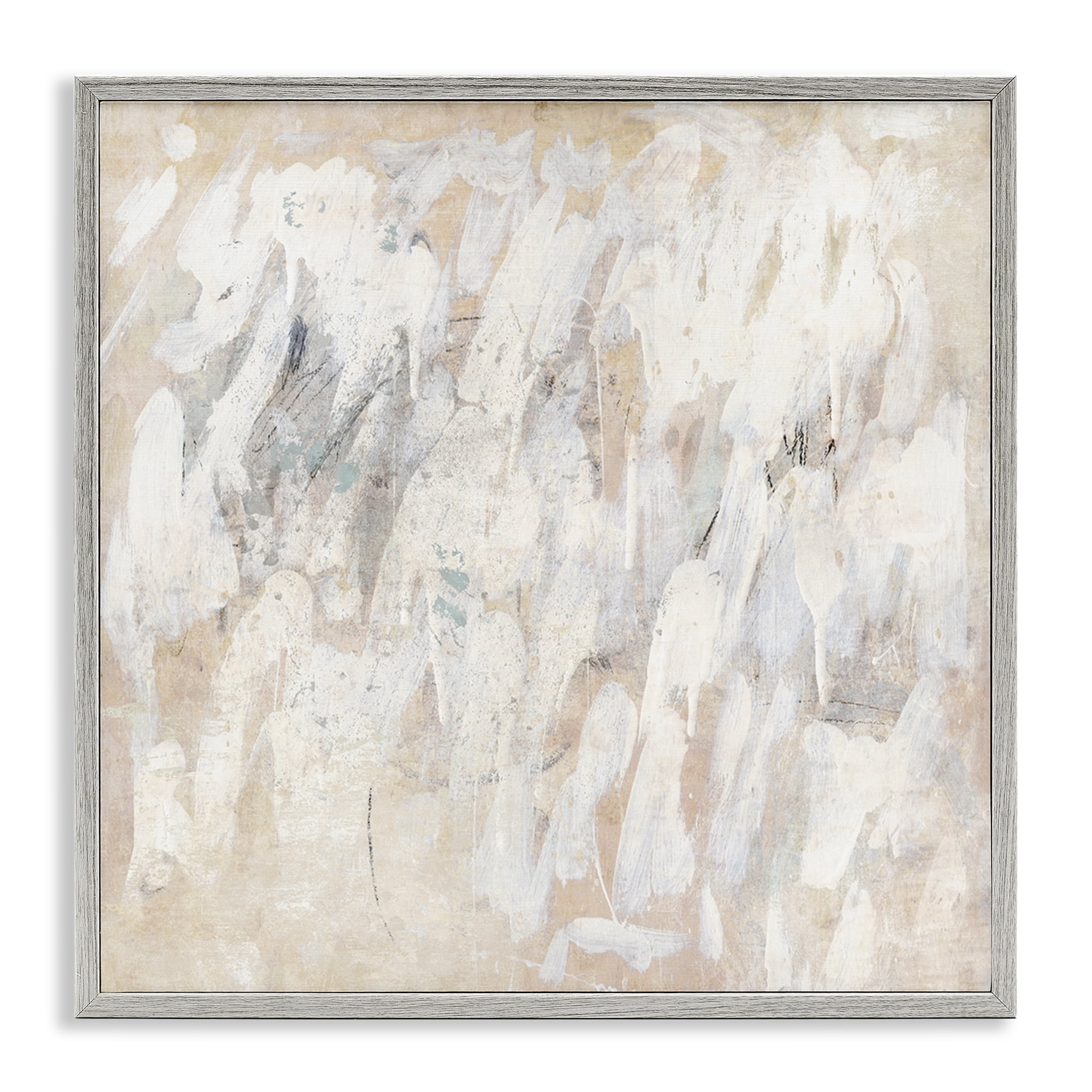 Stupell Industries Muted Neutral Dapples Abstract Painting Gray Framed Art Print Wall Art, 17 x 17
