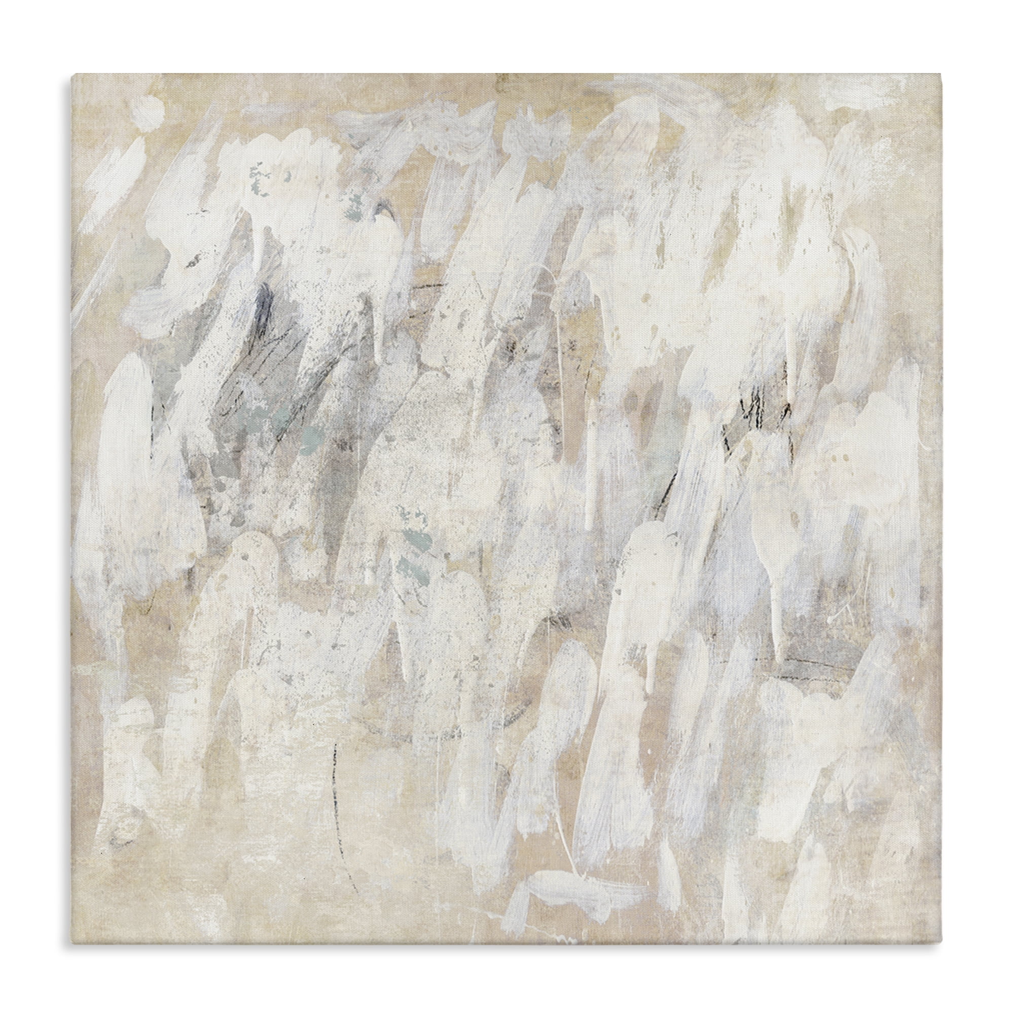 Stupell Industries Muted Neutral Dapples Abstract Painting Wrapped Canvas Art Print Wall Art, 24 x 24