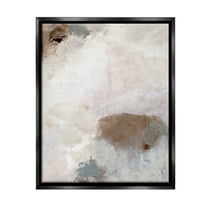 Stupell Industries Muted Neutral Painting Abstract Painting Black Floater Framed Canvas Art Print Wall Art, 17 x 21