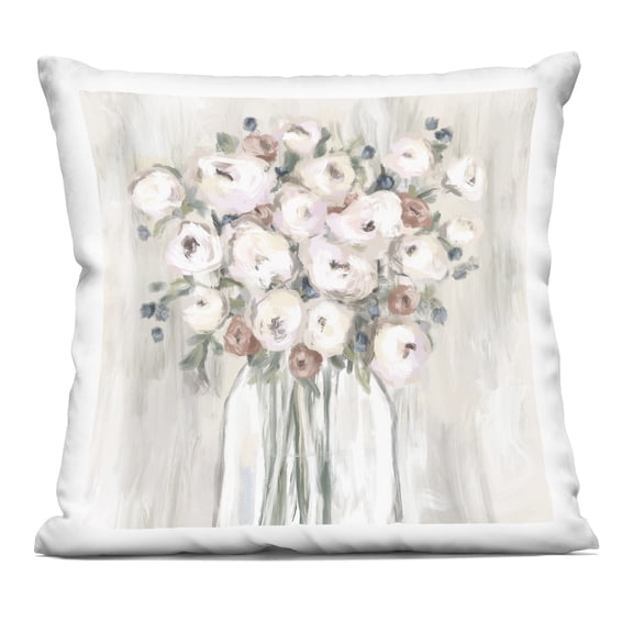 Stupell Industries Muted Neutral Round Blossoms Decorative Printed Throw Pillow, design by Leah Noel Art