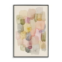 Stupell Industries Muted Paint Blotches Abstract Painting Black Framed Art Print Wall Art, 12 x 18