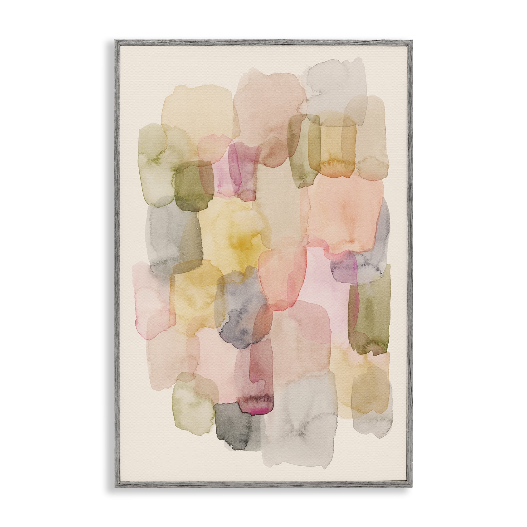 Stupell Industries Muted Paint Blotches Abstract Painting Gray Framed Art Print Wall Art, 20 x 30