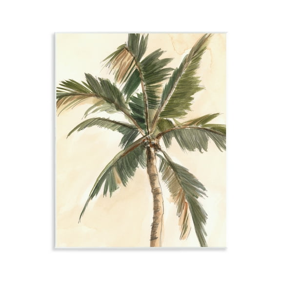 Stupell Industries Muted Palm Tree Plants & Flowers Painting Unframed Art Print Wall Art, 11 x 14