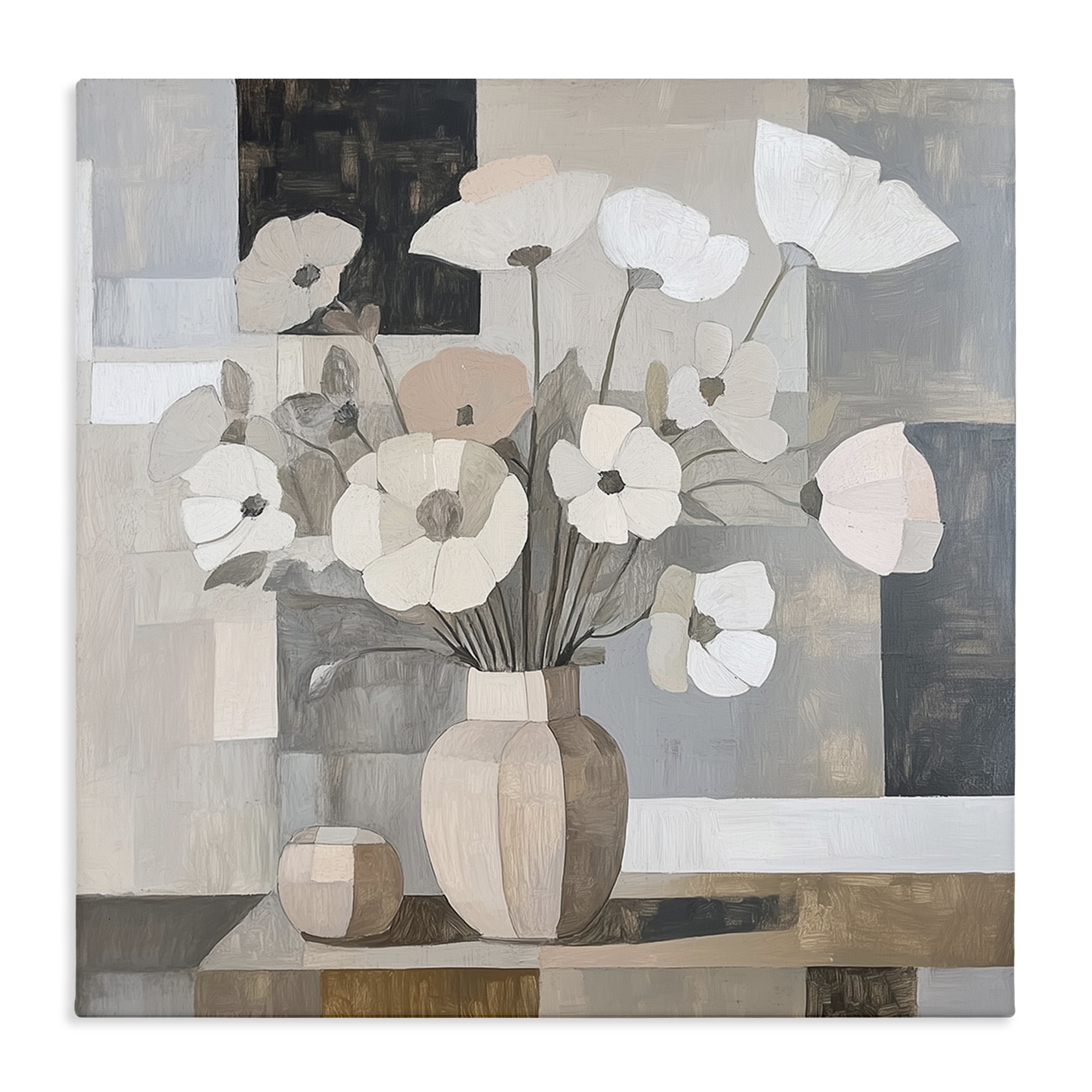 Stupell Industries Muted Pastel Poppies in Cubism Canvas Wall Art, design by Heidi Kuntz