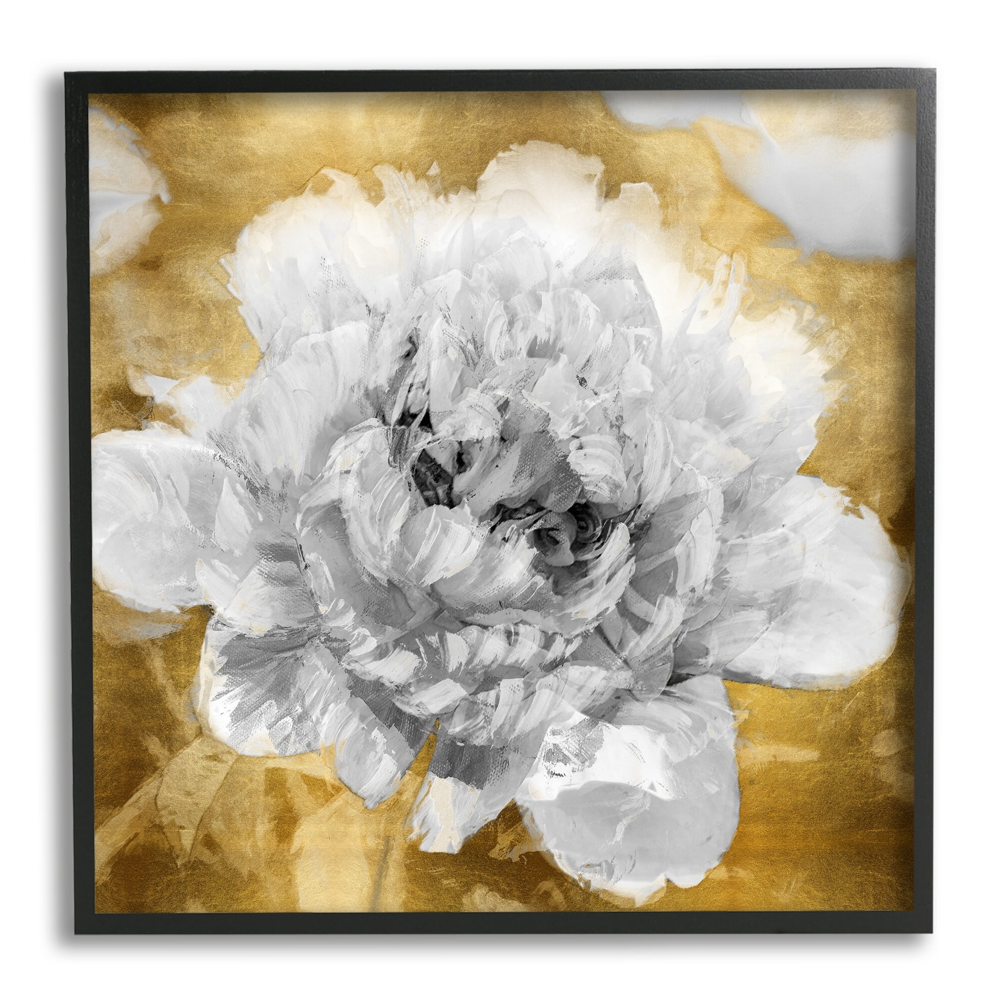 Stupell Industries Muted Peony Floral Blossoming Glam Flower Painting, 12 x 12,Design by Shawna Sullivan
