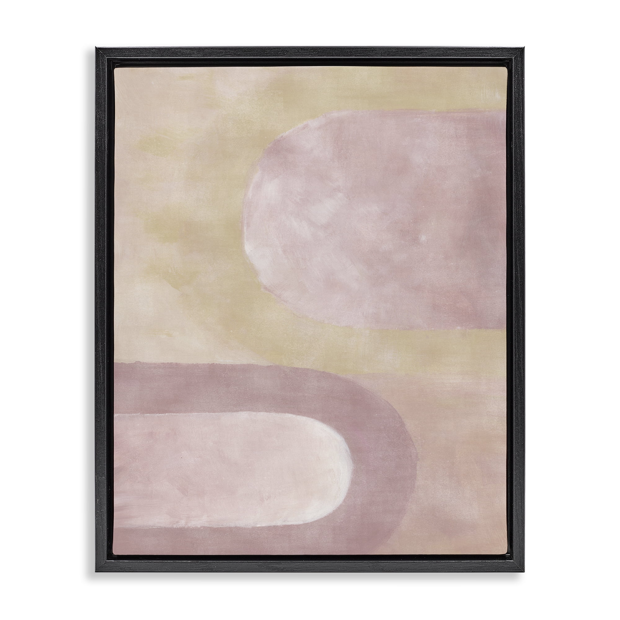 Stupell Industries Muted Pink Arches Abstract & Fractals Painting Black Floater Framed Canvas Art Print Wall Art, 17 x 21