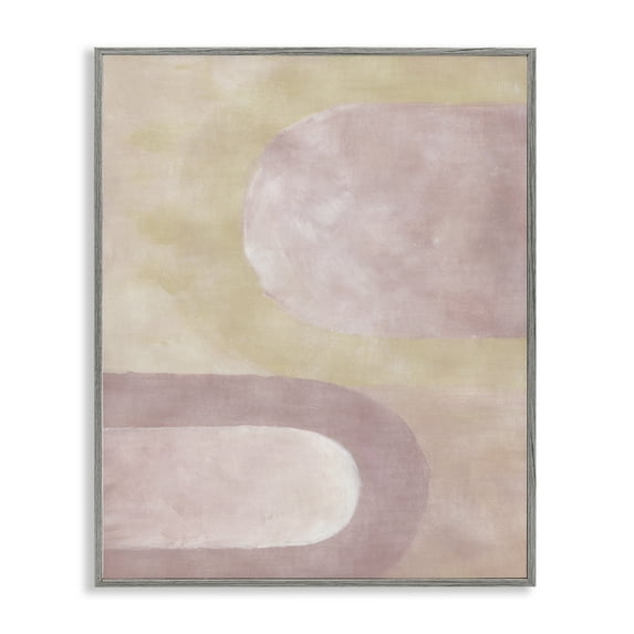 Stupell Industries Muted Pink Arches Abstract & Fractals Painting Gray Framed Art Print Wall Art, 30 x 24