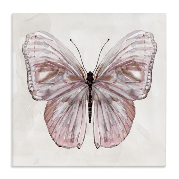 Stupell Industries Muted Pink Butterfly Canvas Wall Art design by Carol Robinson, 17 x 17