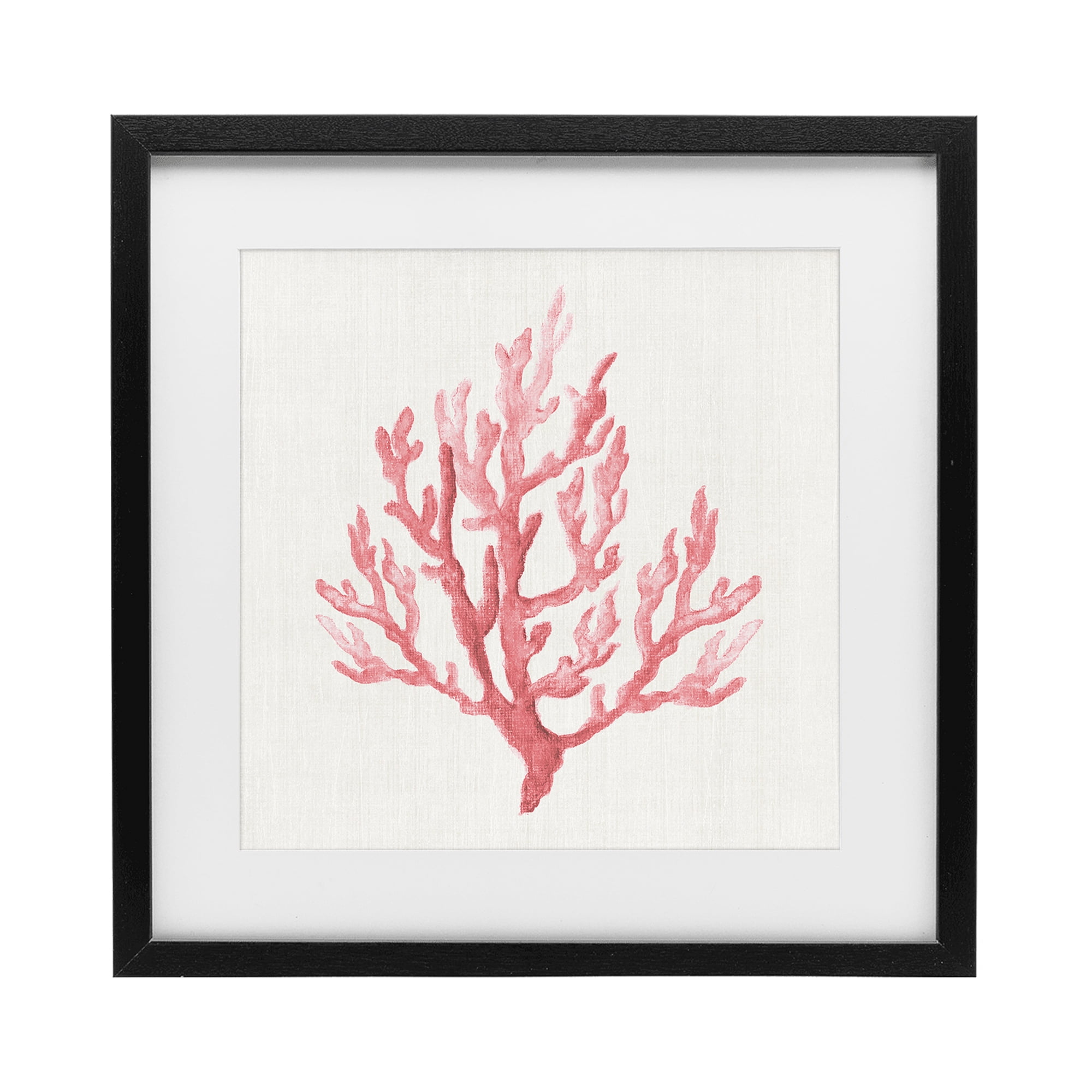 Stupell Industries Muted Pink Coral Branch Black Framed Print Under Glass, design by Janet Tava