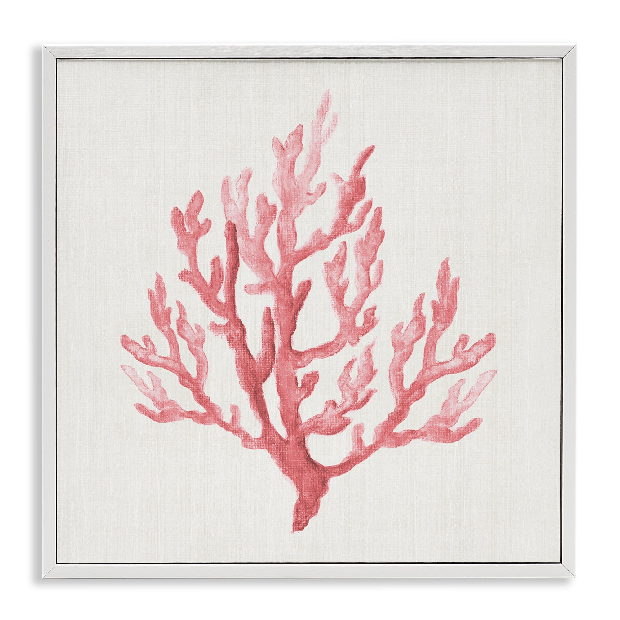 Stupell Industries Muted Pink Coral Branch White Framed Giclee Art, design by Janet Tava